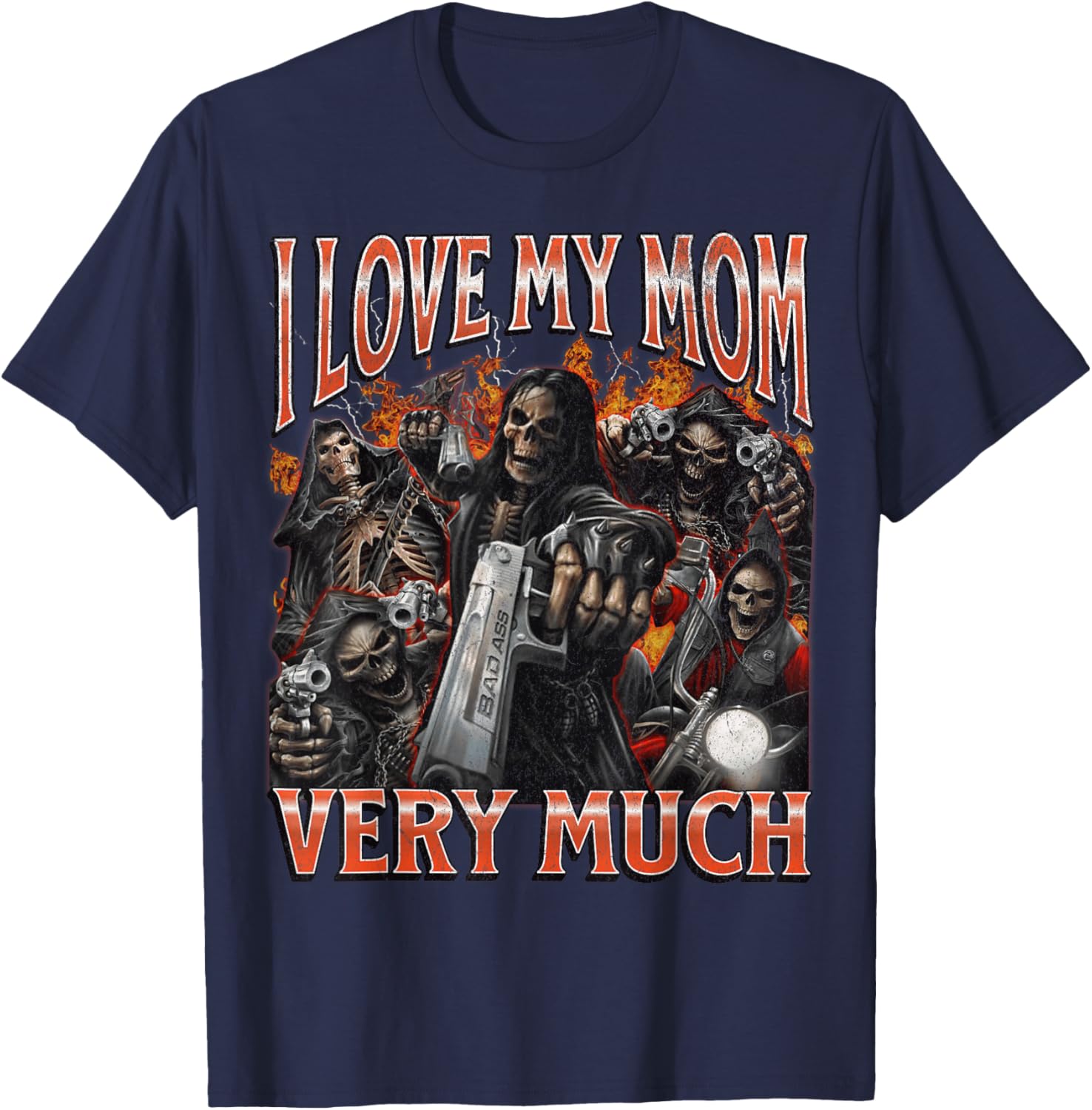 Funny I Love My Mom Skeleton Graphic T-Shirt for Unique Style Lovers - 21