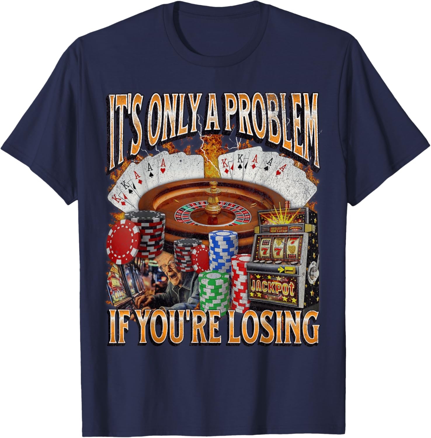 Funny Gambling Bootleg Graphic T-Shirt Perfect for Losing Bet Lovers - 6