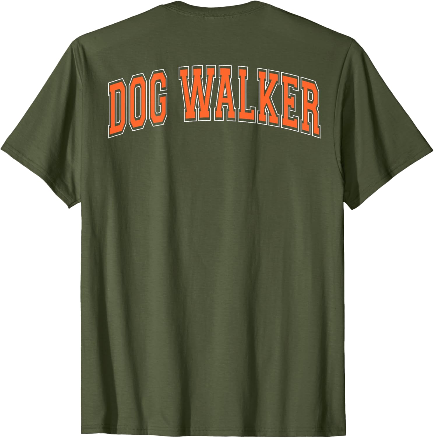 Retro Dog Walker T-Shirt with Arched Orange Letters for Pet Lovers - 12
