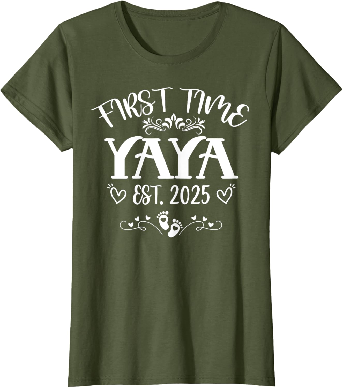 Womens First Time Yaya Est 2025 Soon to Be Mom Mother's Day T-Shirt - 8