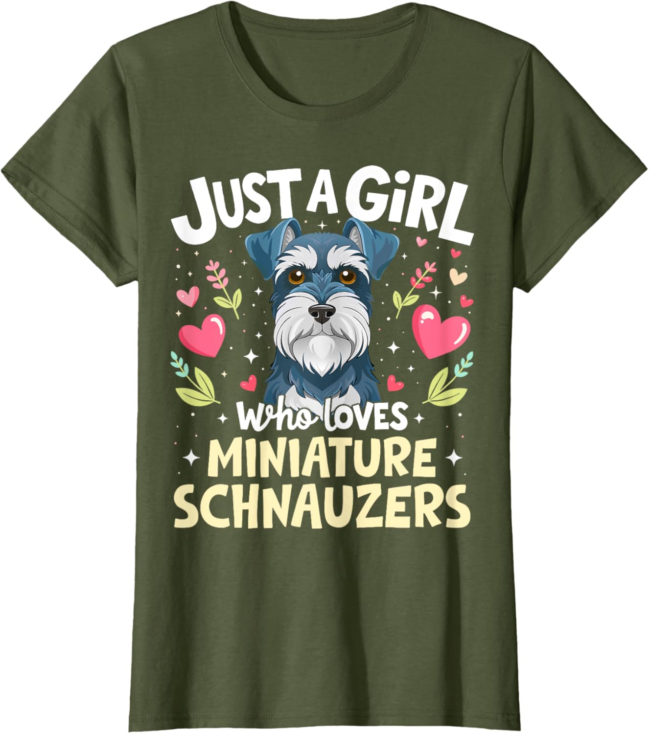 Cute Miniature Schnauzer Puppy T-Shirt for Dog Lovers Girls - 18