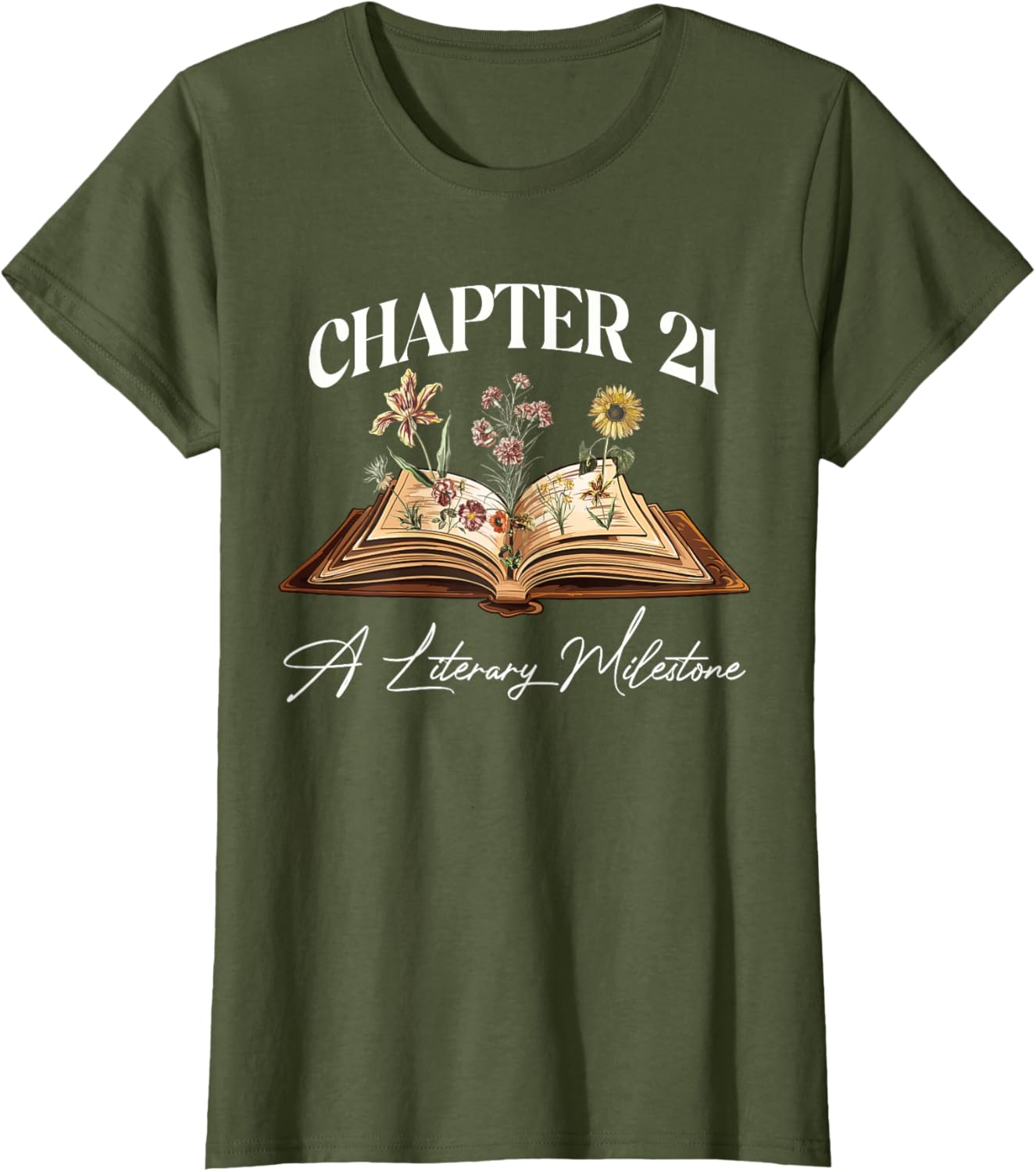 21st Birthday Wildflower T-Shirt for Book Lovers - Perfect Gift Idea - 11