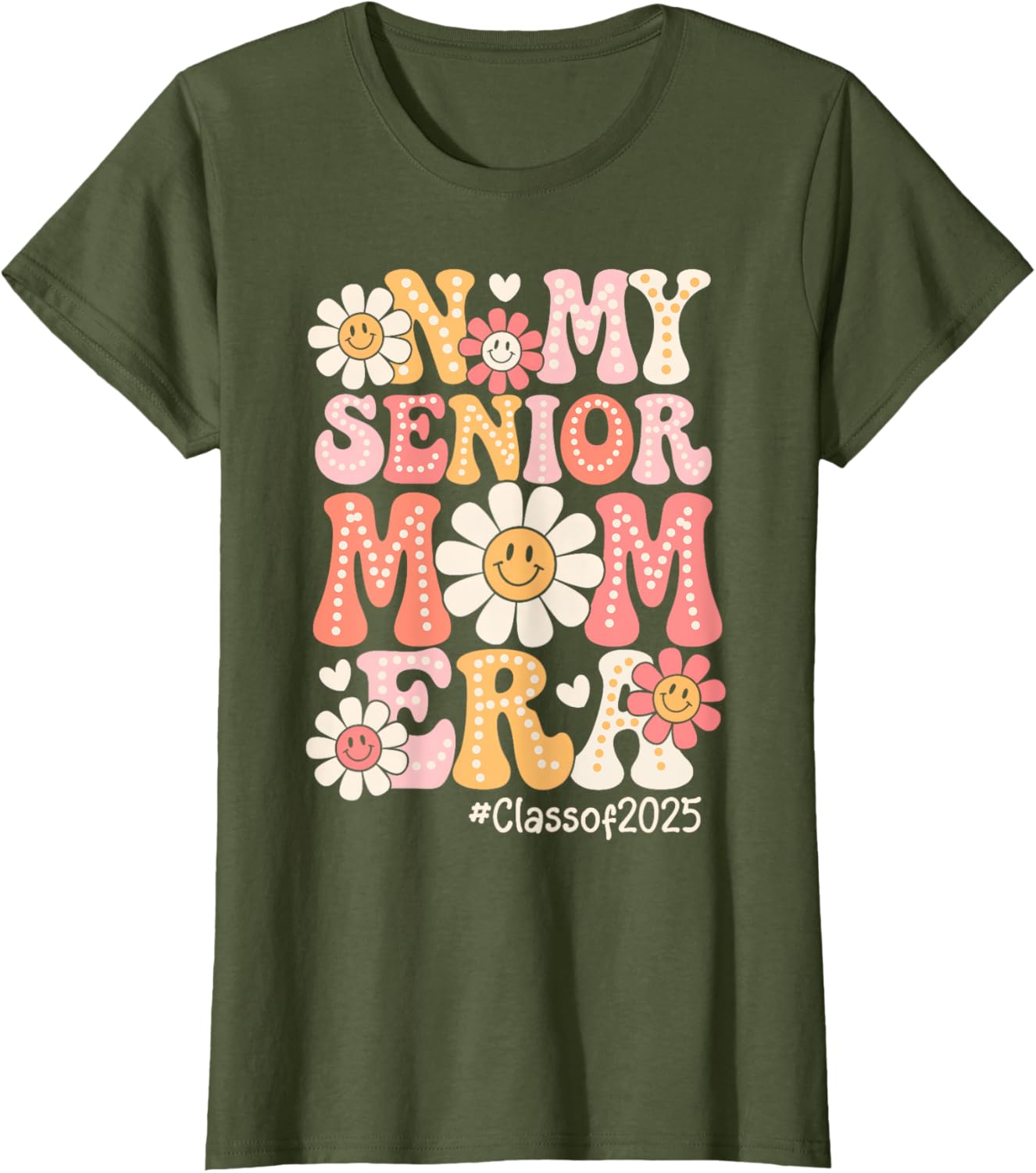 Groovy Senior Mom Era Class of 2025 T-Shirt for Proud Moms - 18