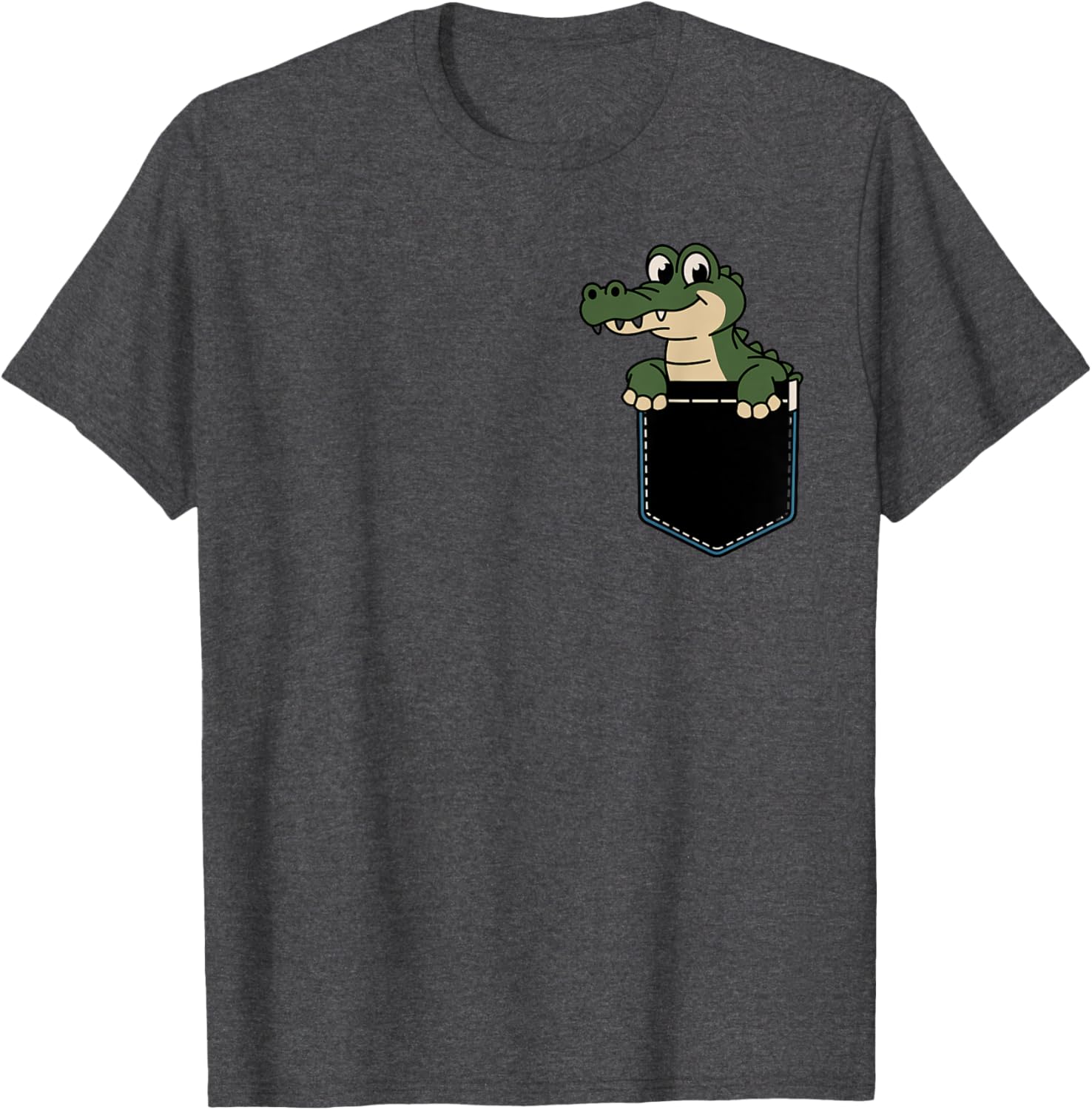 Funny Crocodile Pocket T-Shirt for Men and Women – Cute Animal Design - 17