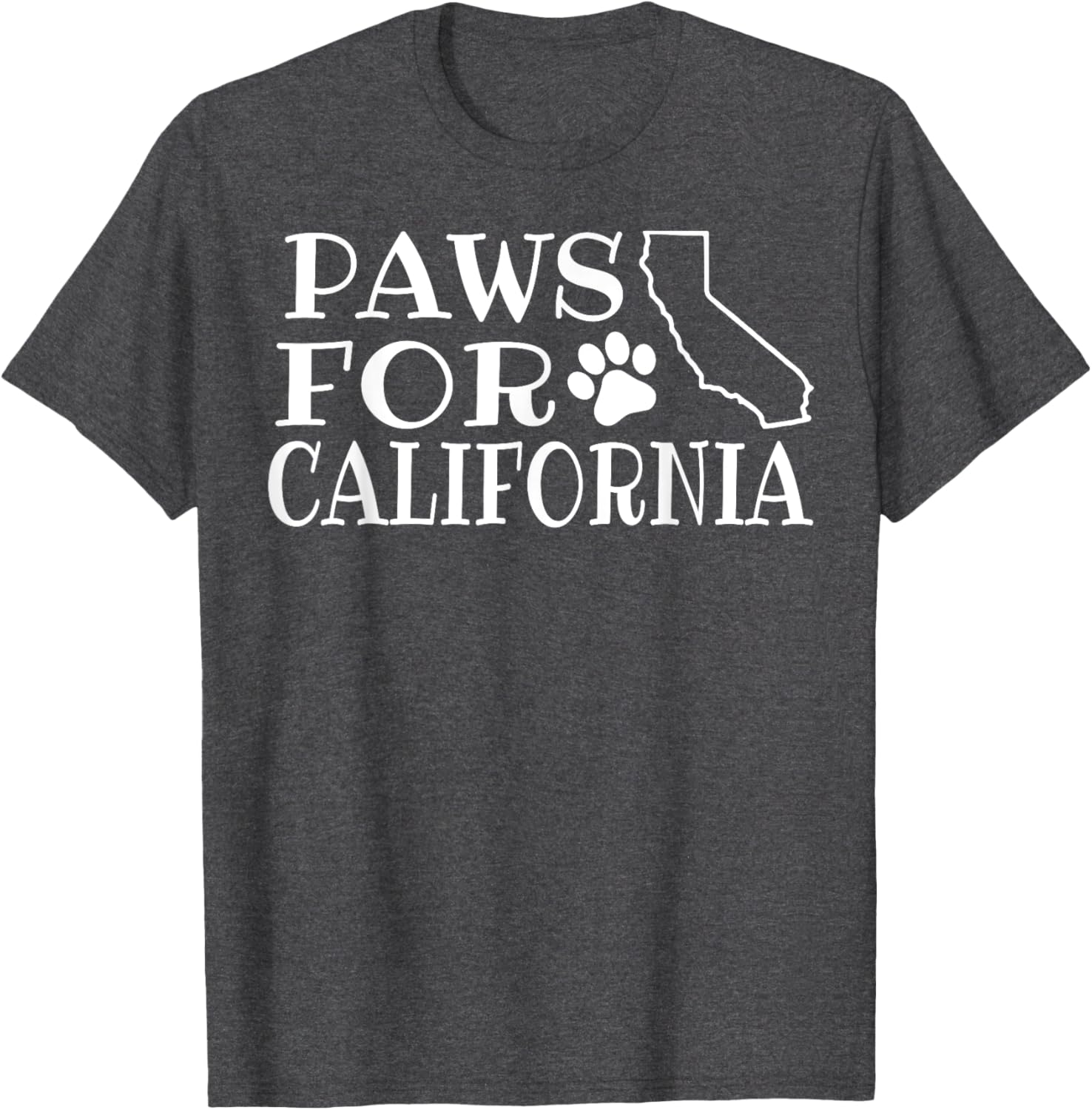 Paws For California Short Sleeve Tee for Adults and Kids - Black Small - 6