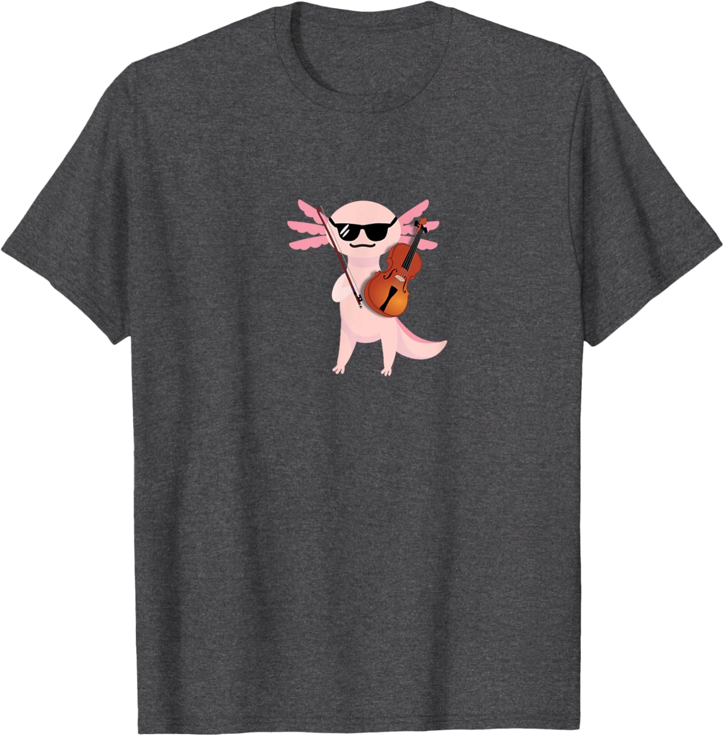 Cute Axolotl T-Shirt with Sunglasses Playing Violin for Fun Style - 7