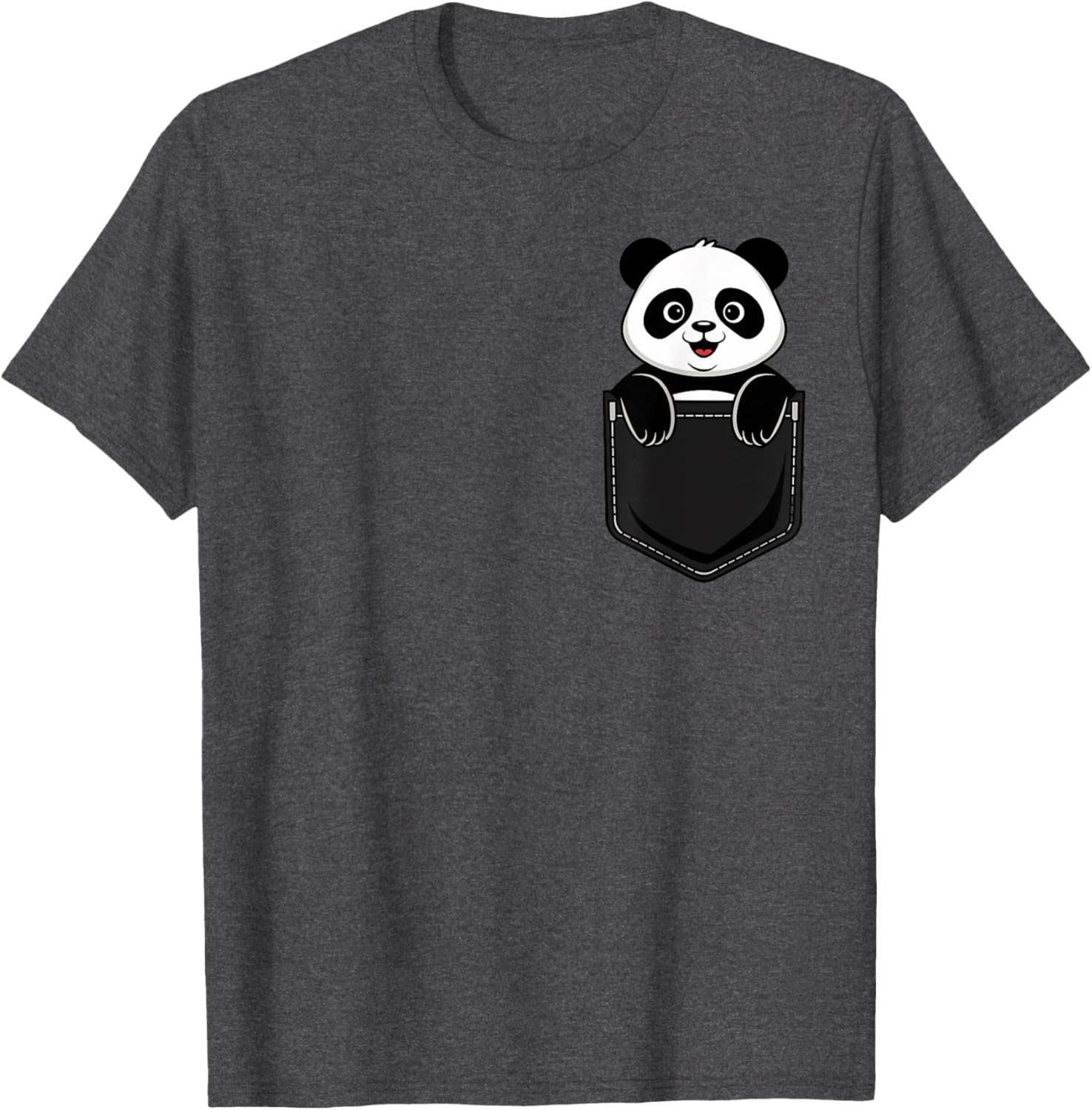 Cute Funny Panda T-Shirt for Men and Women Pocket Animal Design - 1