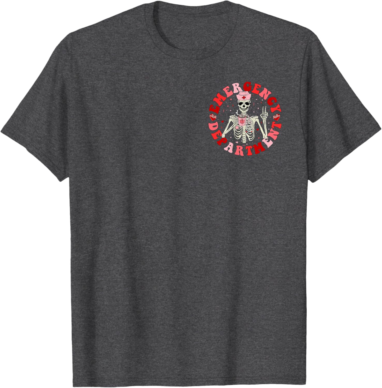 Emergency Department Skeleton ER Valentine's Day T-Shirt for Fun Lovers - 12