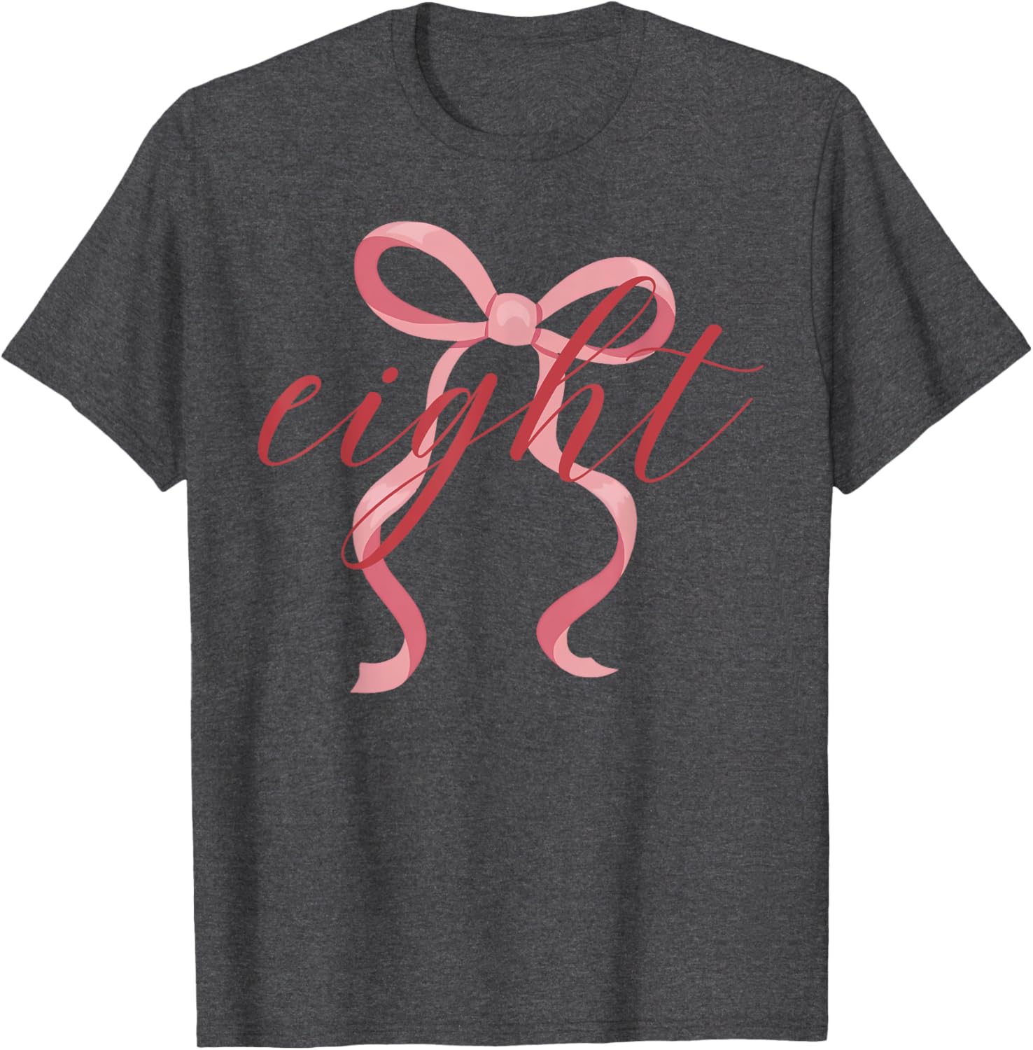 Pink Coquette Bow T-Shirt for 8 Year Old Girl's Birthday Celebration - 5