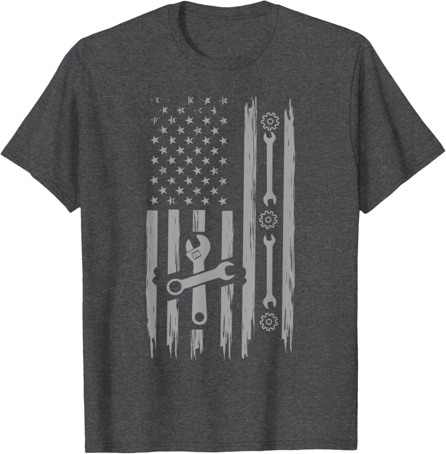 Patriotic American Mechanic Flag T-Shirt for Car Enthusiasts - 9