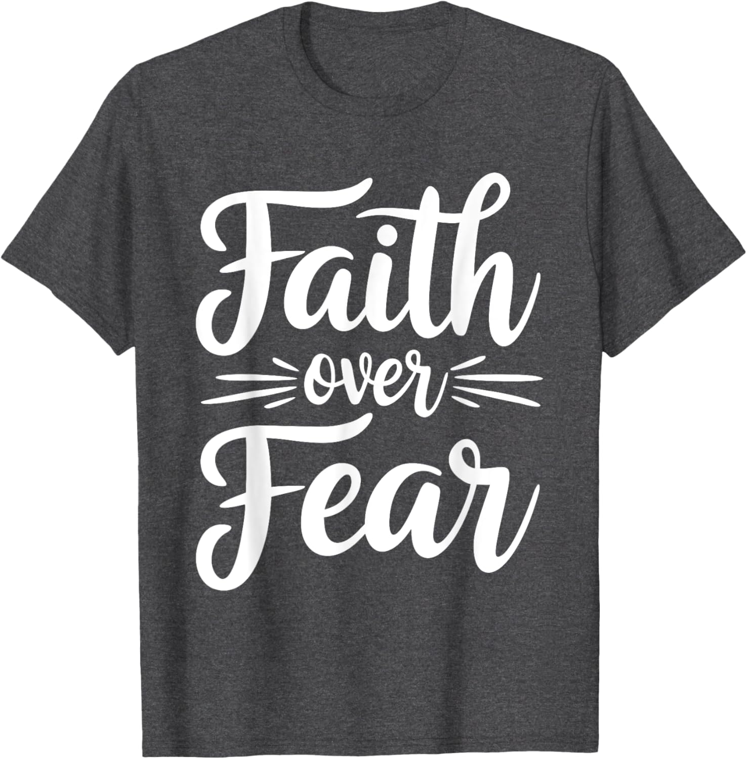 Faith Over Fear Inspirational Black T-Shirt for Adults - Short Sleeve - 8