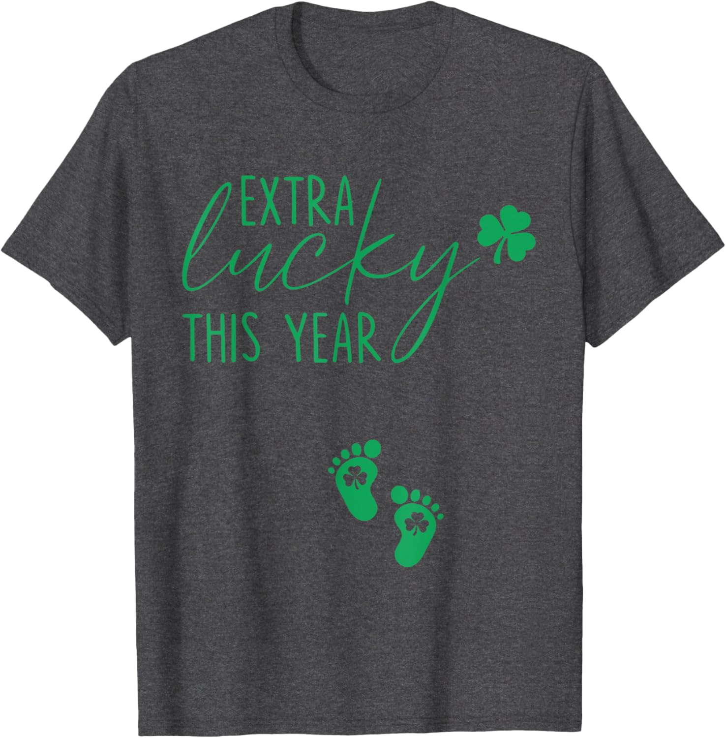 Extra Lucky St Patricks Day Pregnancy Announcement T-Shirt for Moms - 7