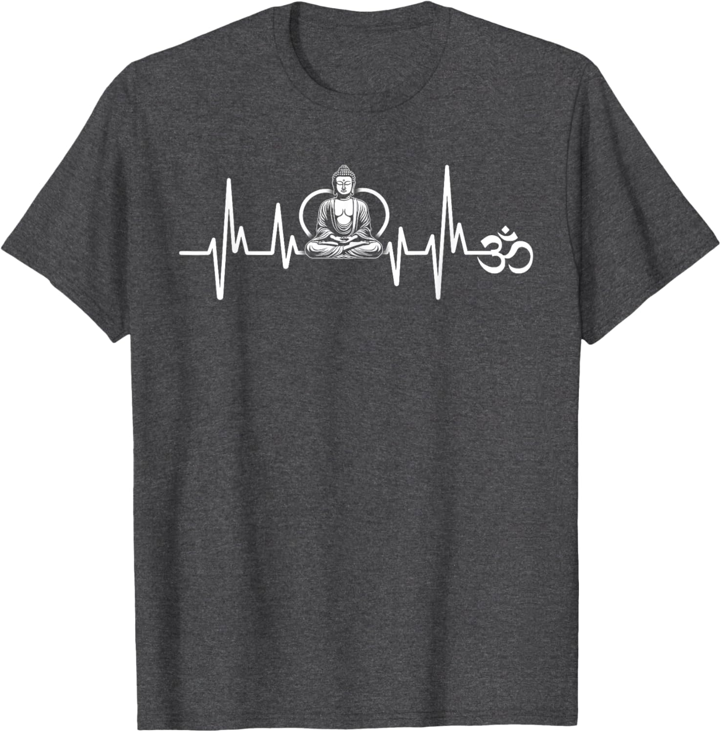 Om Heartbeat Funny Sacred Ohm Yoga Meditation Cool T-Shirt for Him & Her - 4