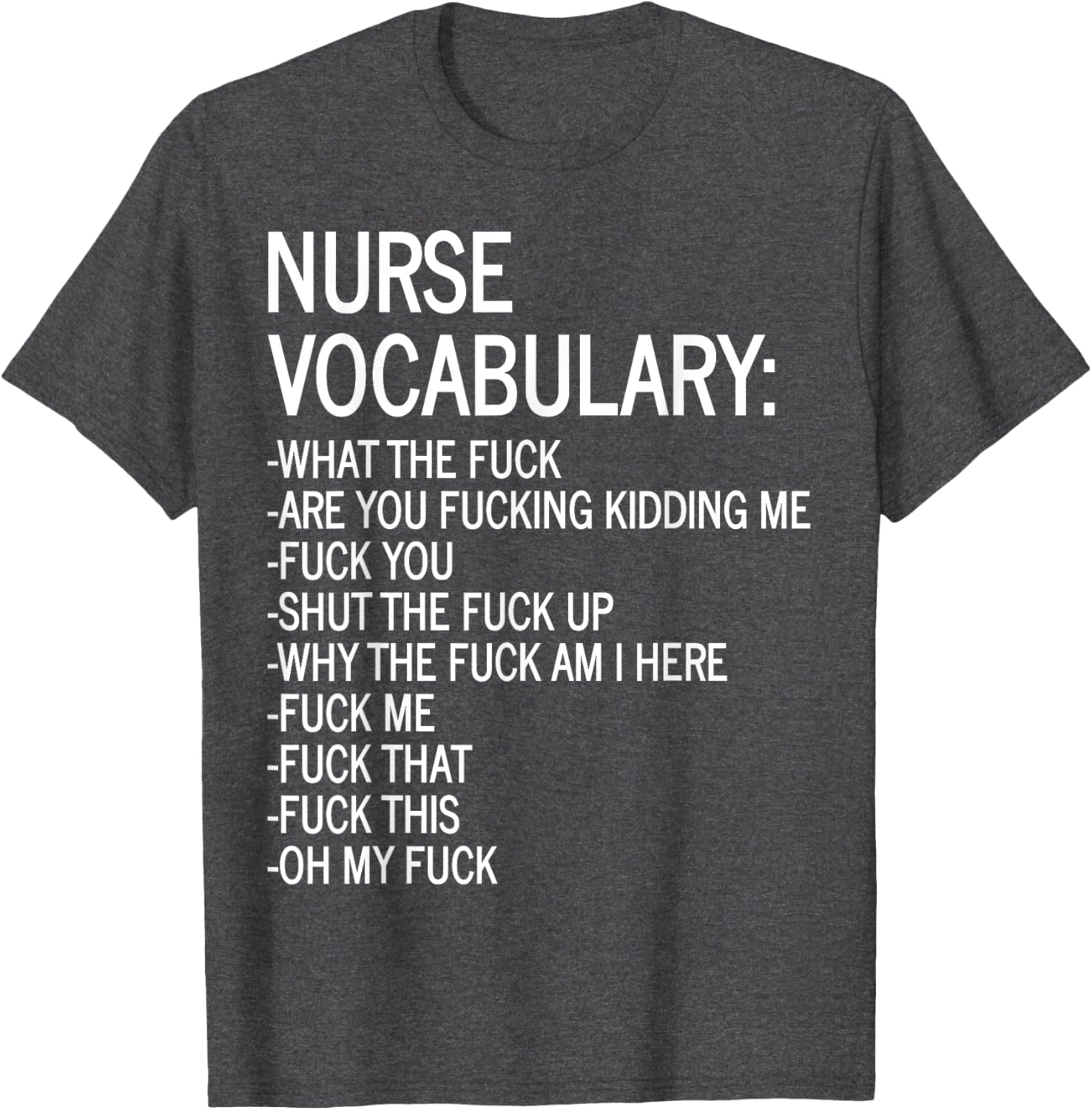 Nurse Vocabulary T-Shirt for Medical Professionals and Nursing Students - 12