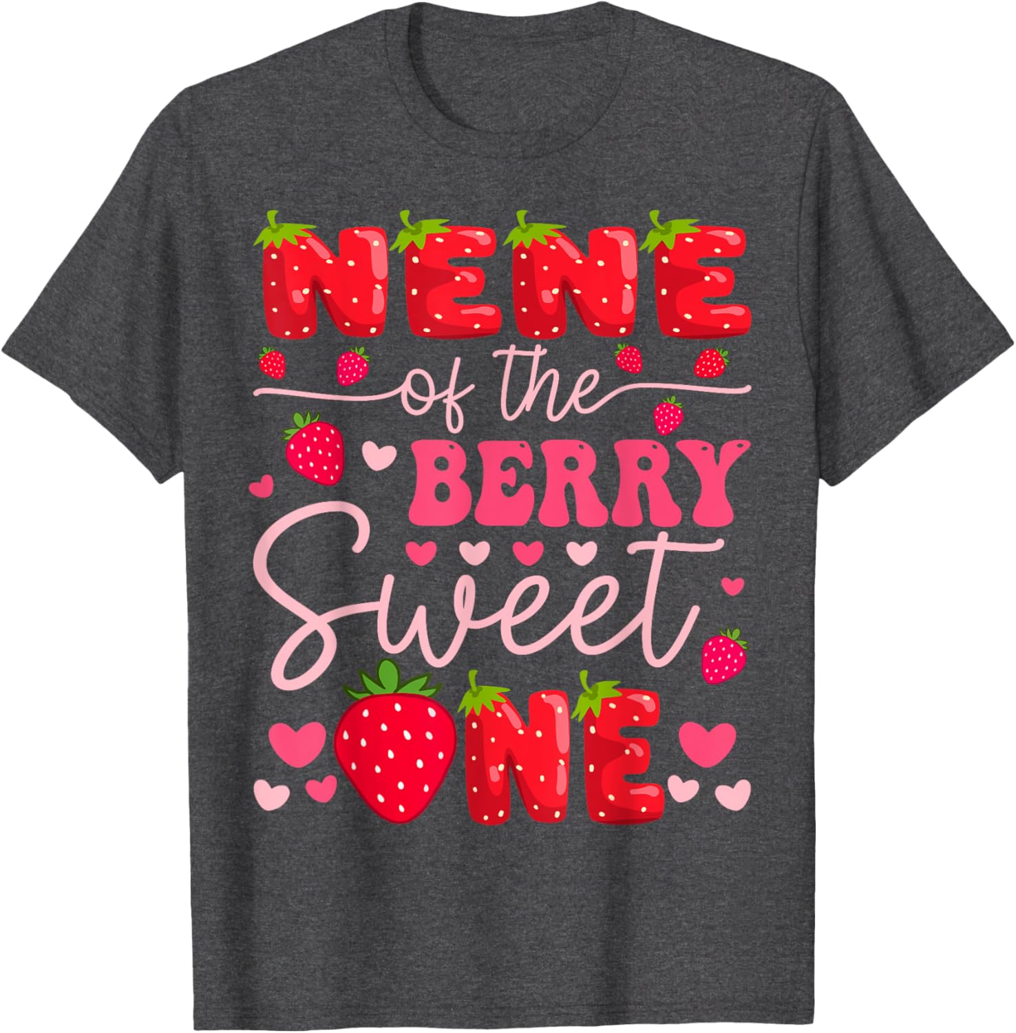 Sweet Strawberry Birthday Girl T-Shirt for 1st Birthday Celebration - 3
