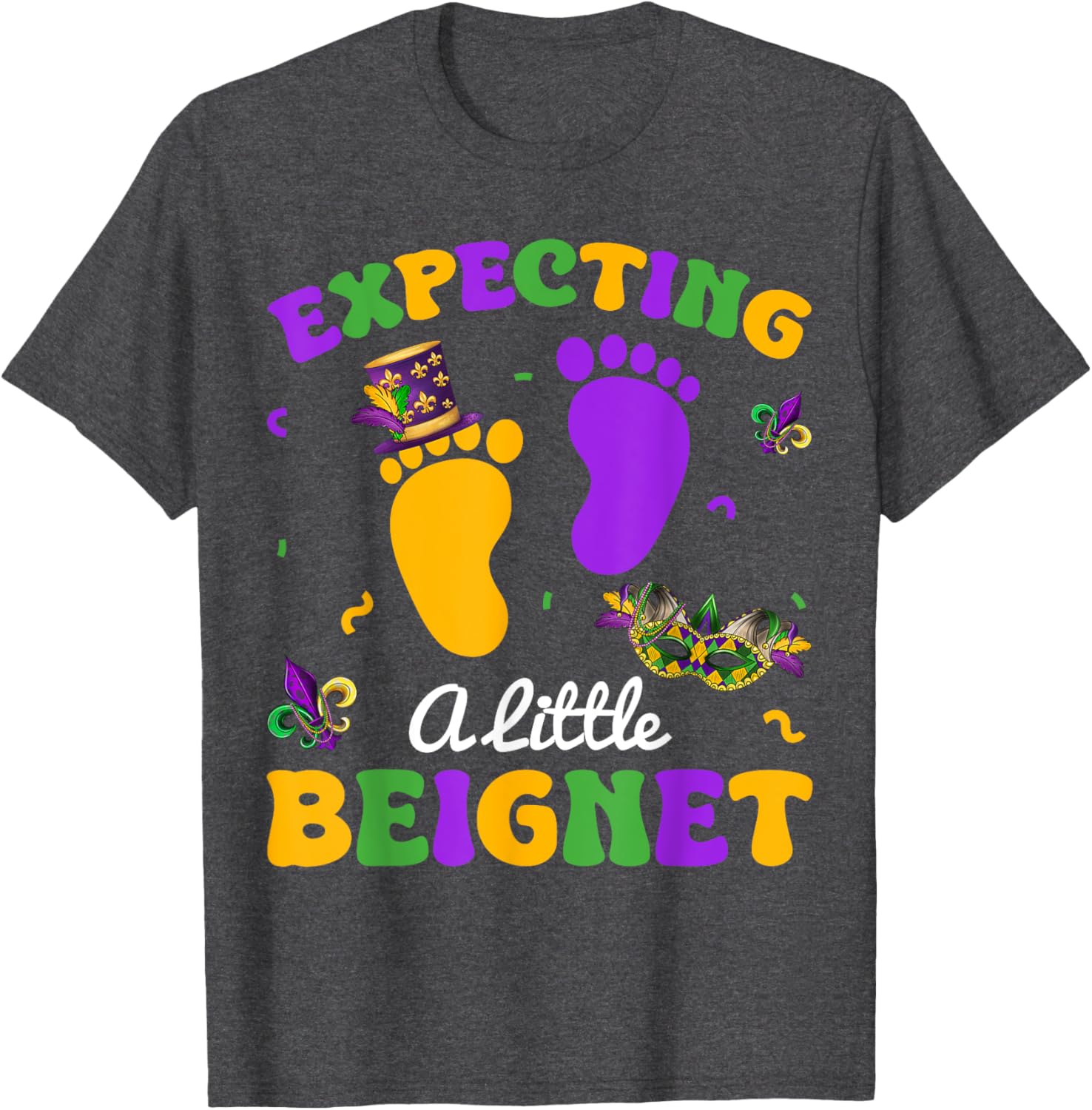 Expecting Baby Beignet Mardi Gras T-Shirt for Fun Pregnancy Celebrations - 1