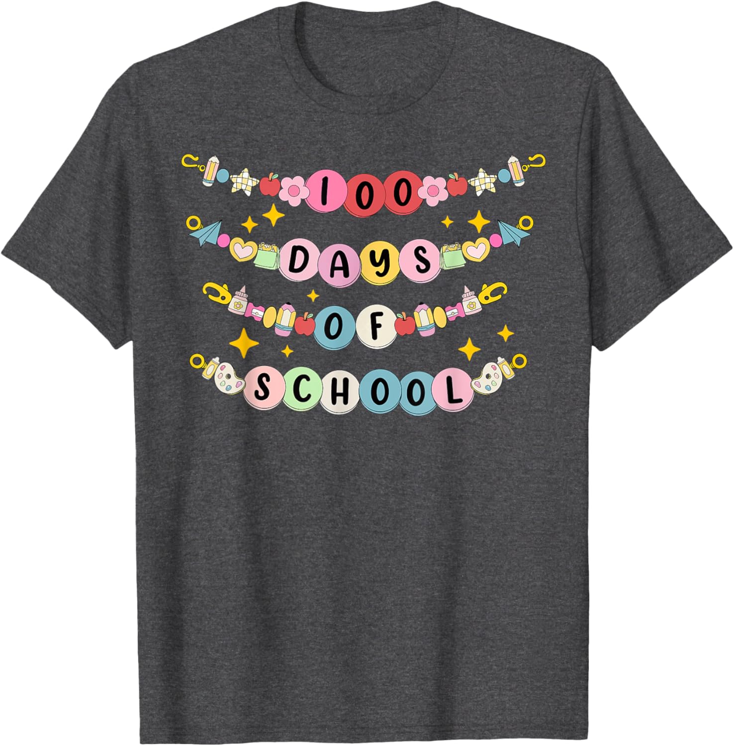Happy 100 Days of School Bracelet and T-Shirt for Students and Teachers - 22