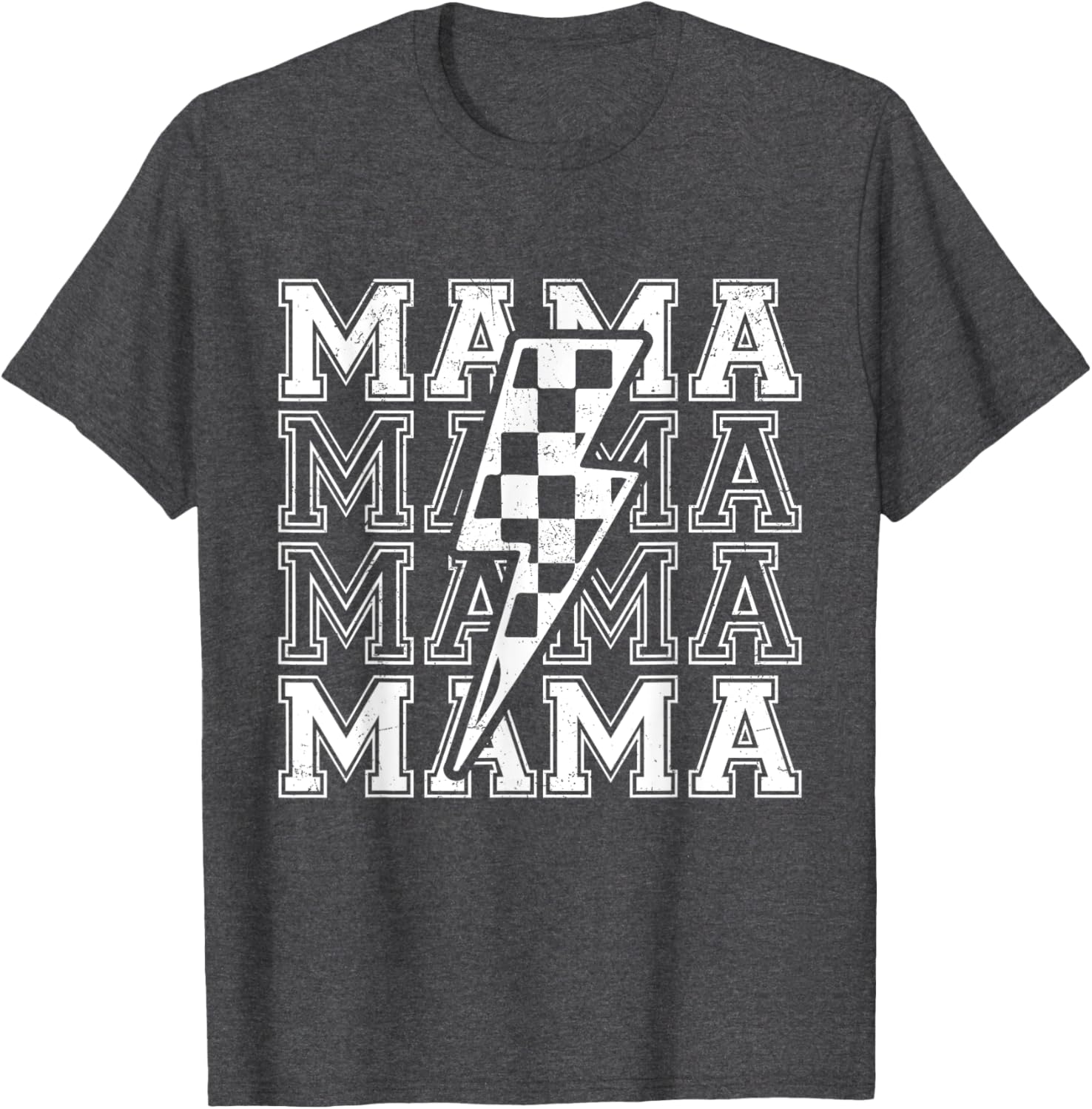 Mama Lightning Bolt Checkered T-Shirt for Cool Moms - Perfect Mother's Day Gift - 4