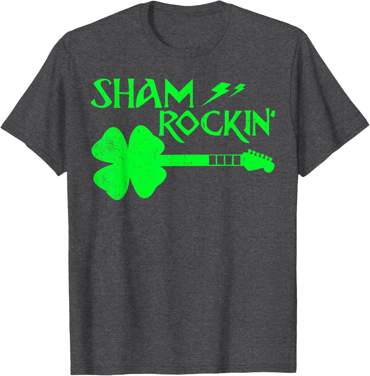 Sham Rockin’ Shamrock Guitar T-Shirt for St. Patrick's Day Celebrations - 1