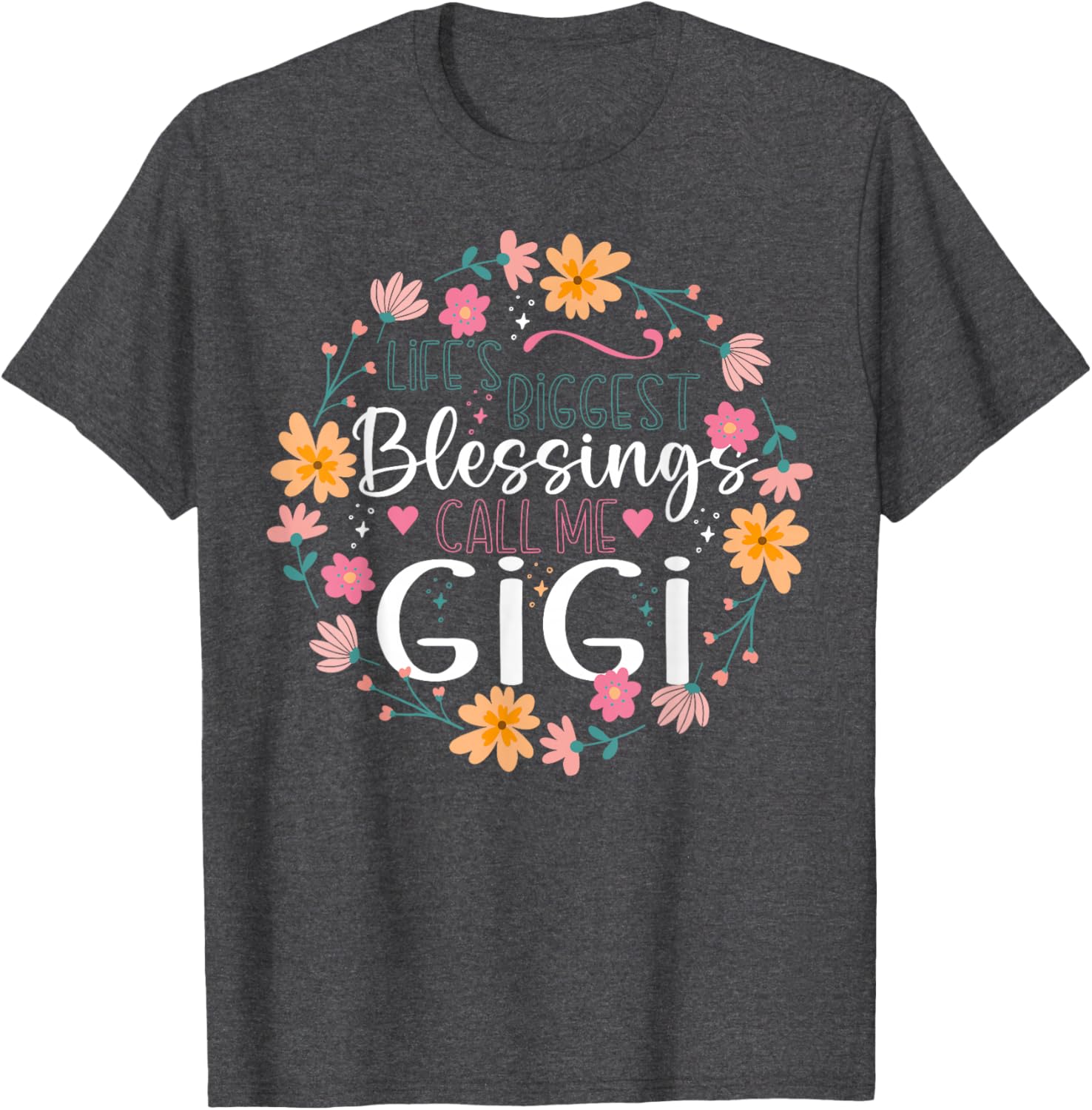 Gigi Floral Design T-Shirt Life’s Biggest Blessings Stylish Tee - 9