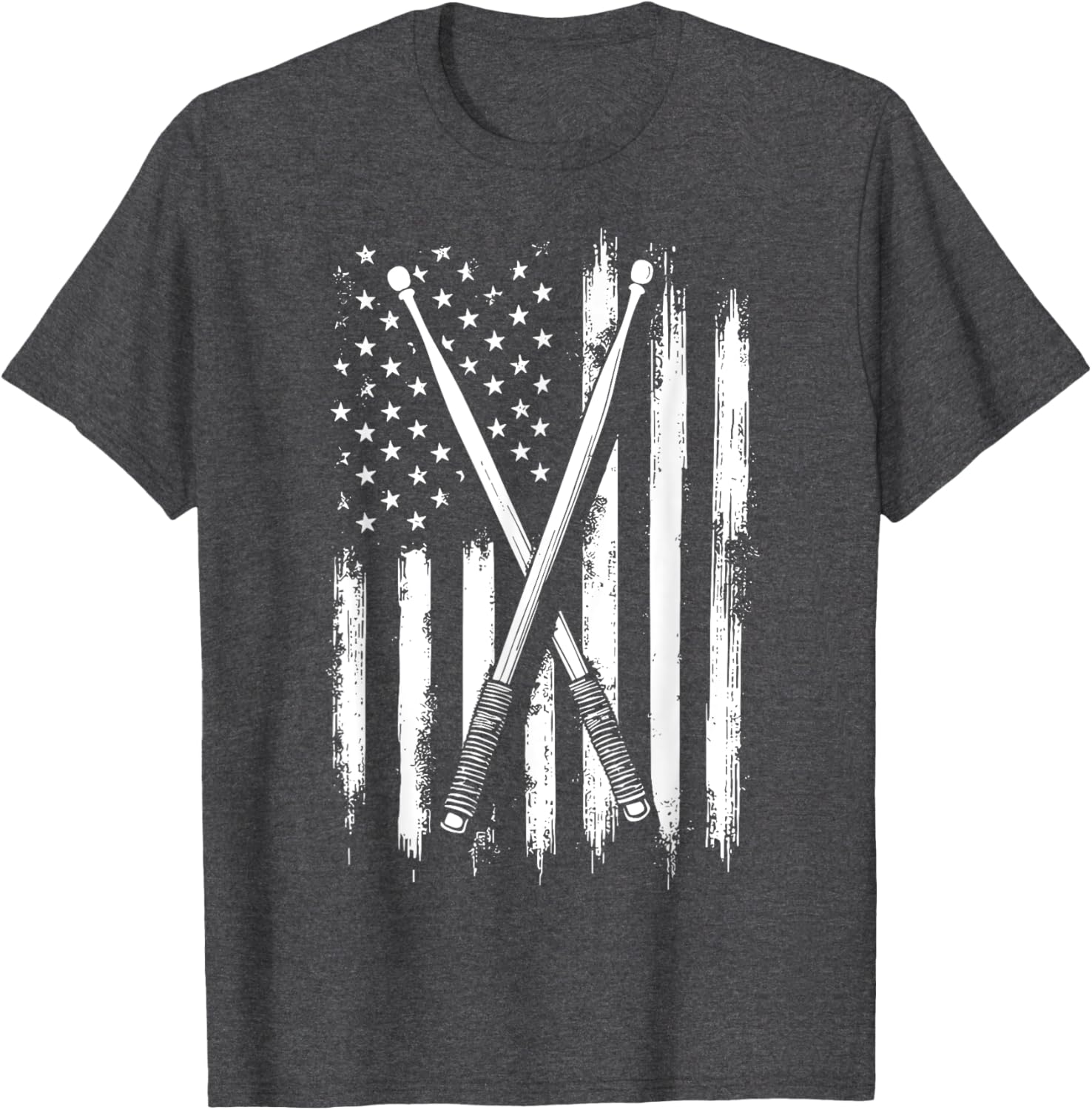 American Flag Drumsticks T-Shirt for Proud USA Drummers - 1