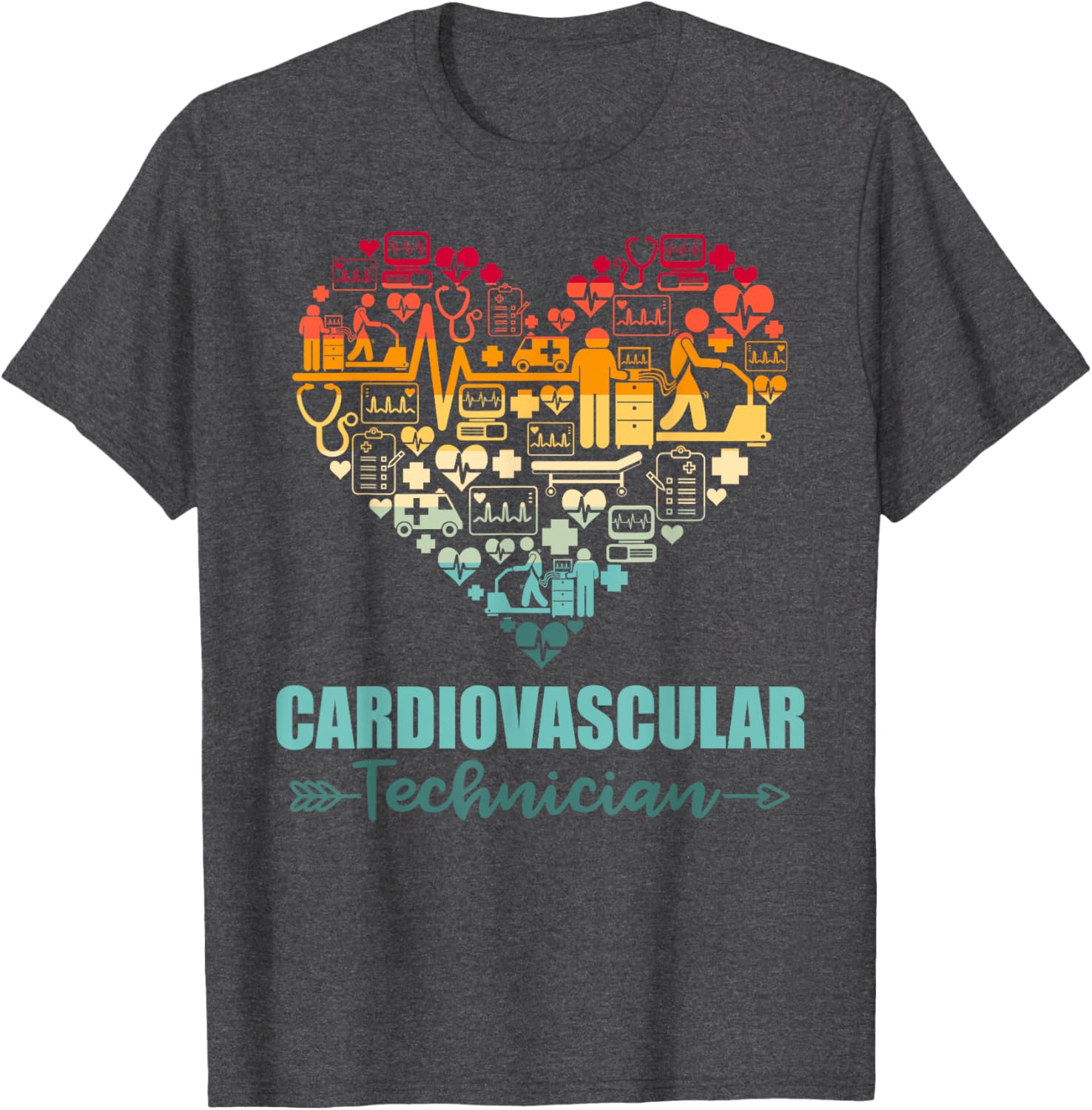 Funny Vintage Cardiovascular Technician T-Shirt for Heart Health Lovers - 1
