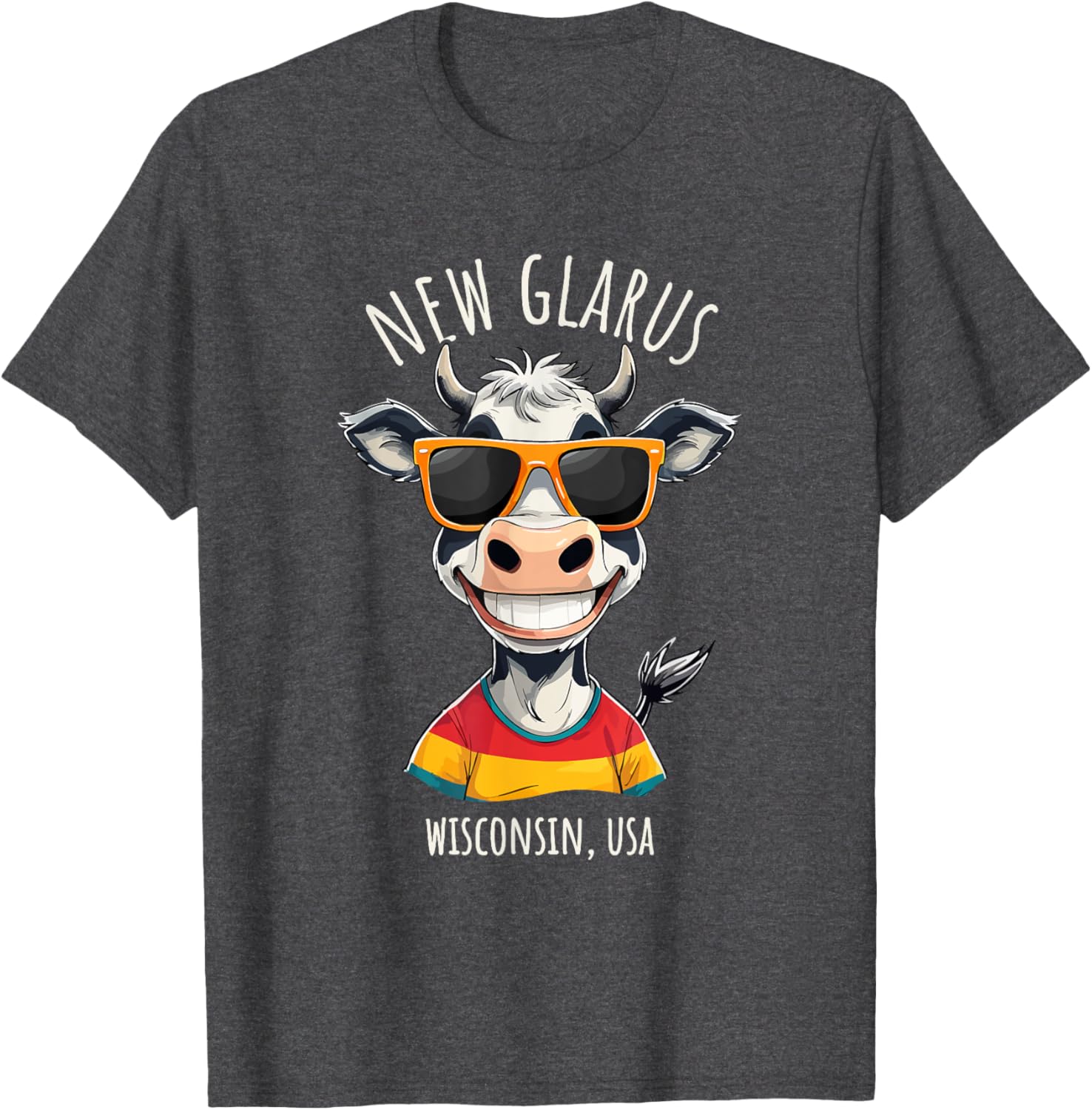 Funny Cow Cartoon T-Shirt from New Glarus WI USA - Unique Gift Idea - 12