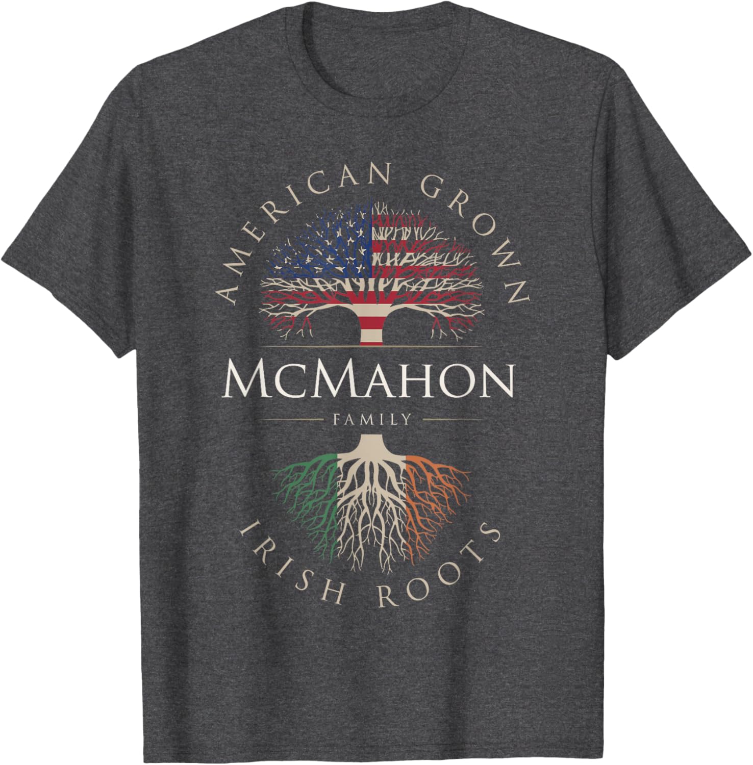 McMahon Family American Grown Irish Roots Ireland Flag T-Shirt - 5