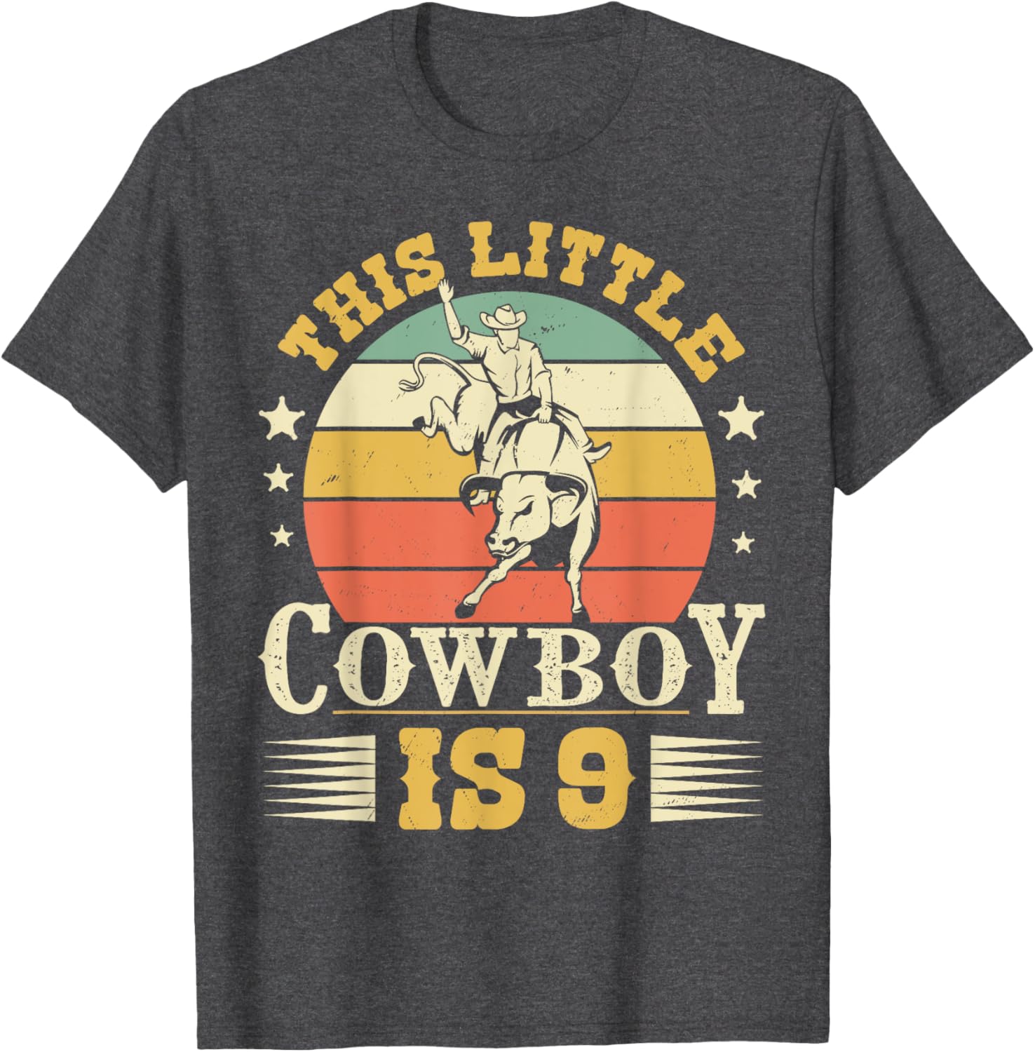 Little Cowboy 9th Birthday T-Shirt for Western Rodeo Fun - 9