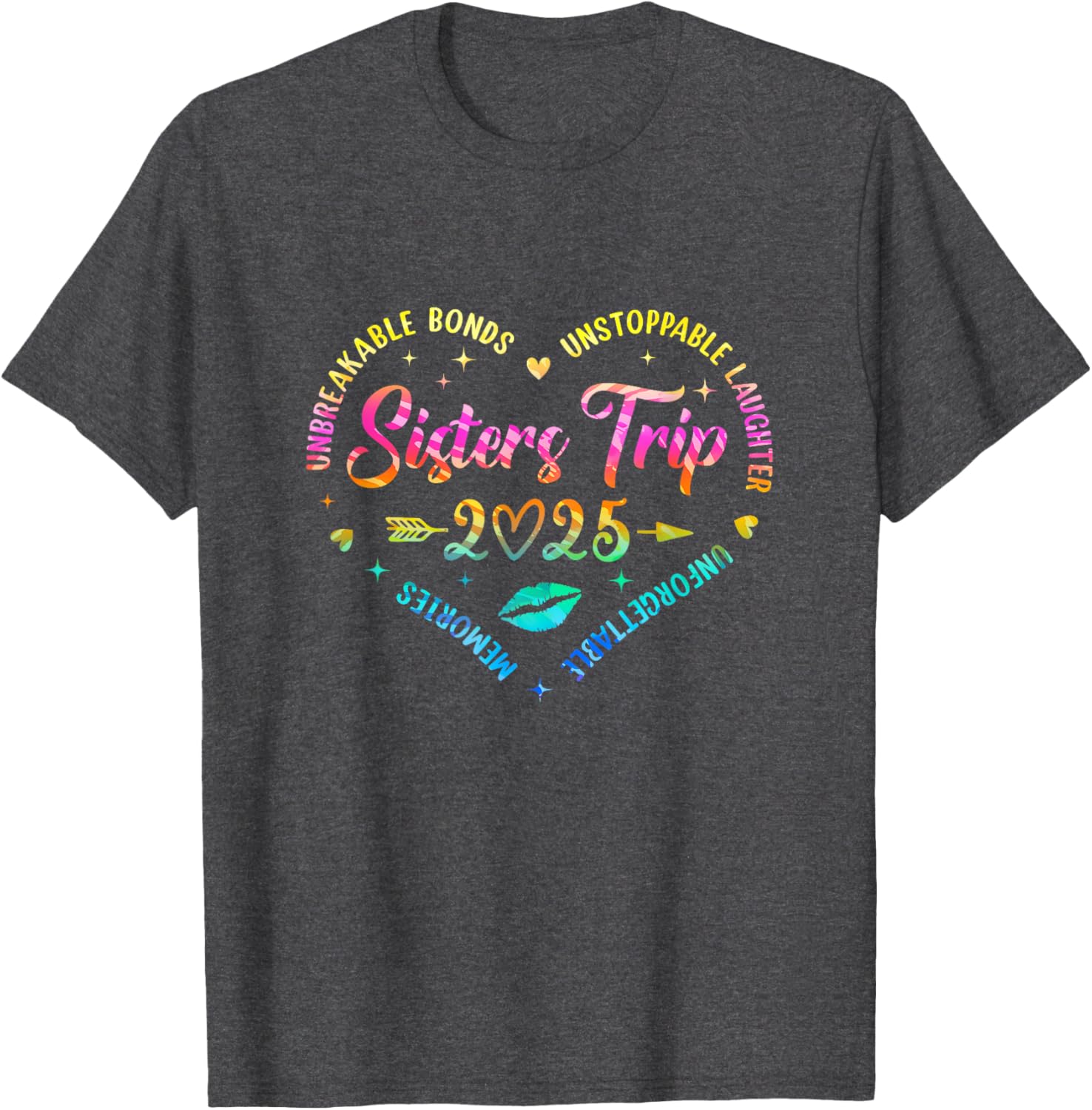 Sisters Trip 2025 Retro T-Shirt for Friends Vacation Memorials - 5