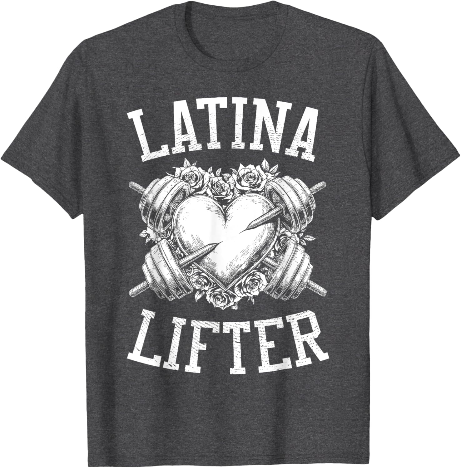 Latina Lifter Heart Fitness T-Shirt for Hispanic Gym Lovers - 9