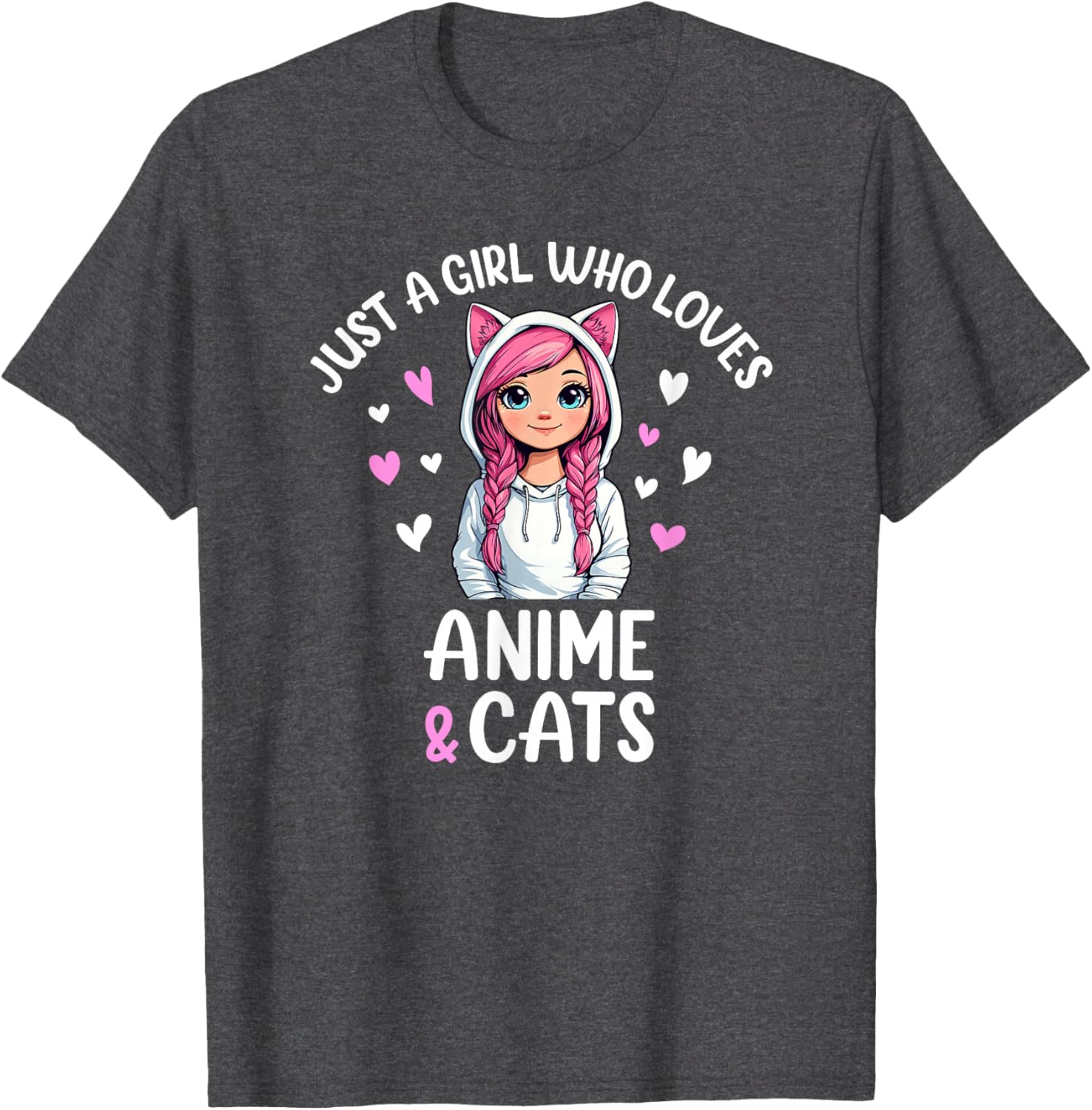 Just A Girl Who Loves Anime and Cats T-Shirt for Cat and Anime Fans - 16