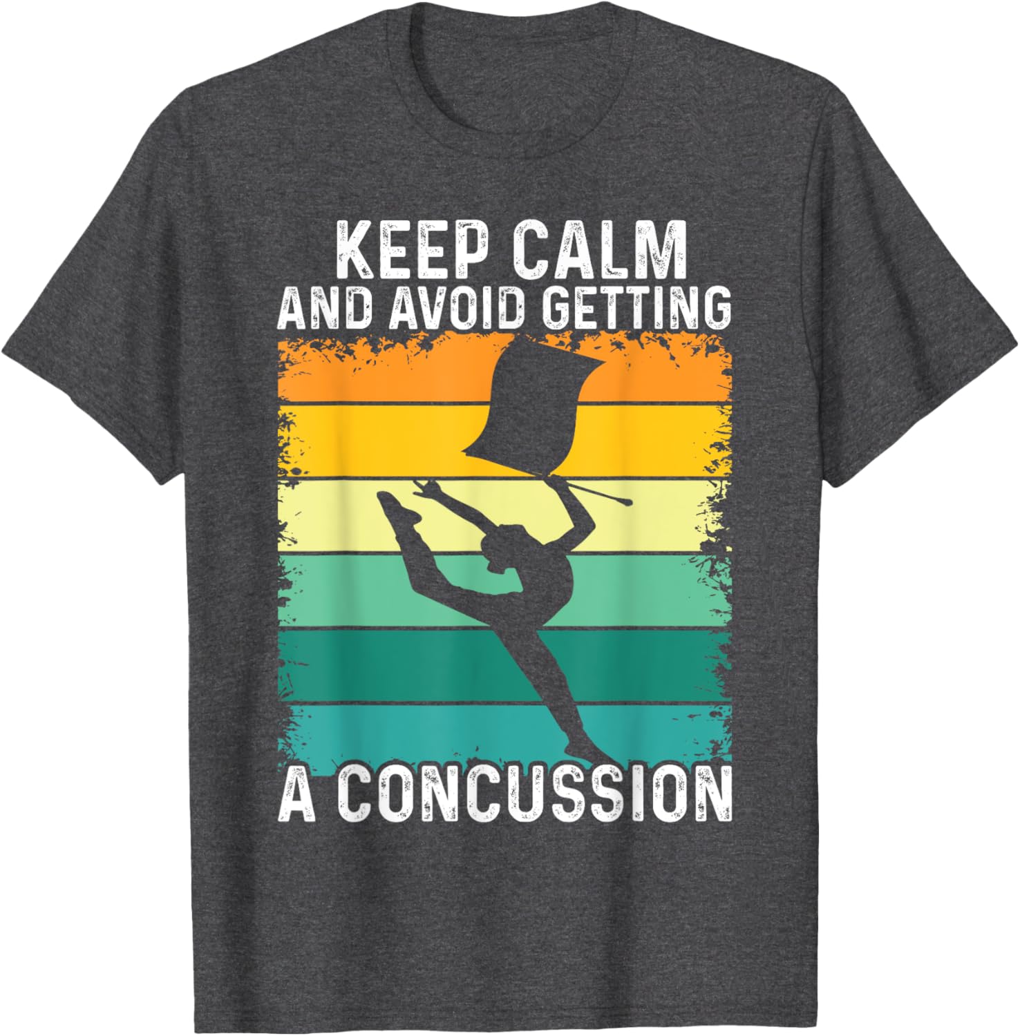 Keep Calm Avoid Concussion Retro Graphic T-Shirt for Sports Enthusiasts - 5