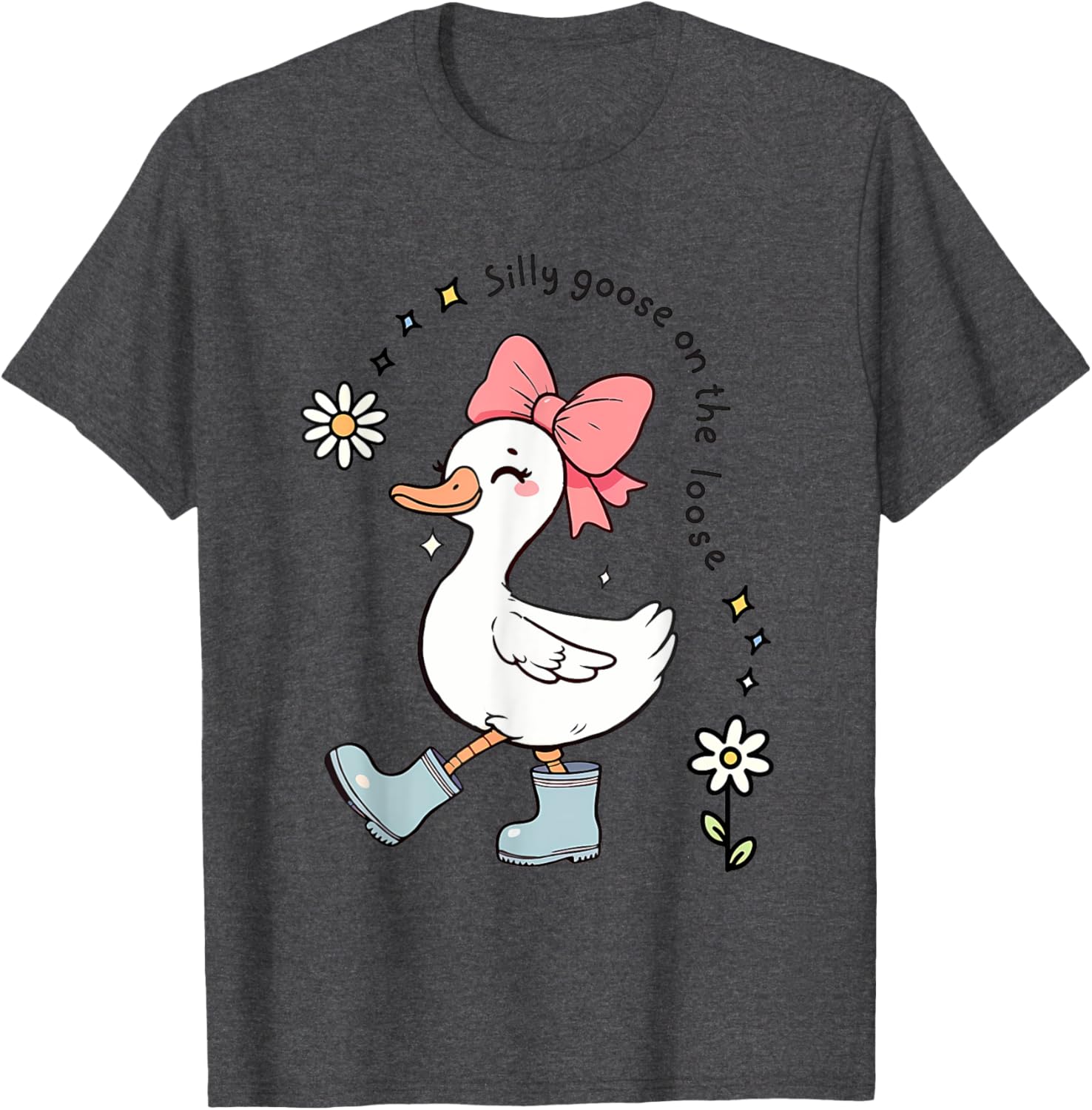 Funny Silly Goose On The Loose Kids T-Shirt for Girls - Adorable Design - 21