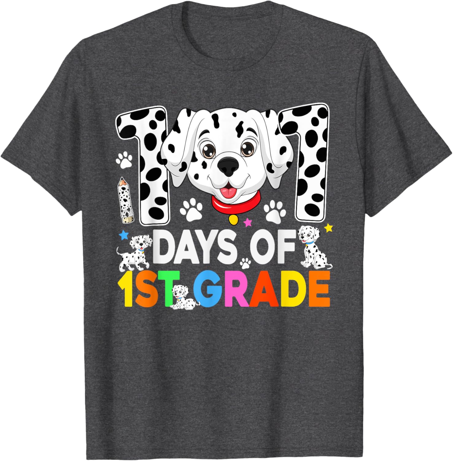 100 Days of School Dalmatian Dog T-Shirt for Kids 3rd Grade Fun Fashion - 13
