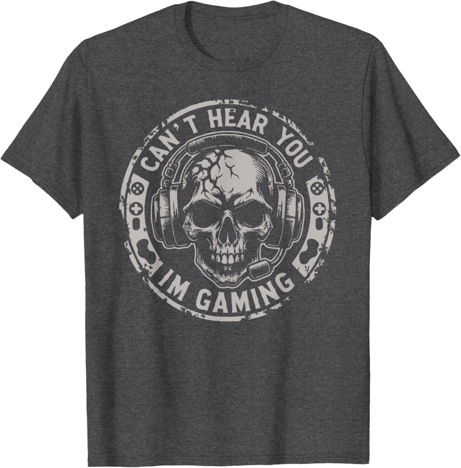 Funny Gamer Skull T-Shirt Cant Hear You Im Gaming Perfect for Gamers - 1