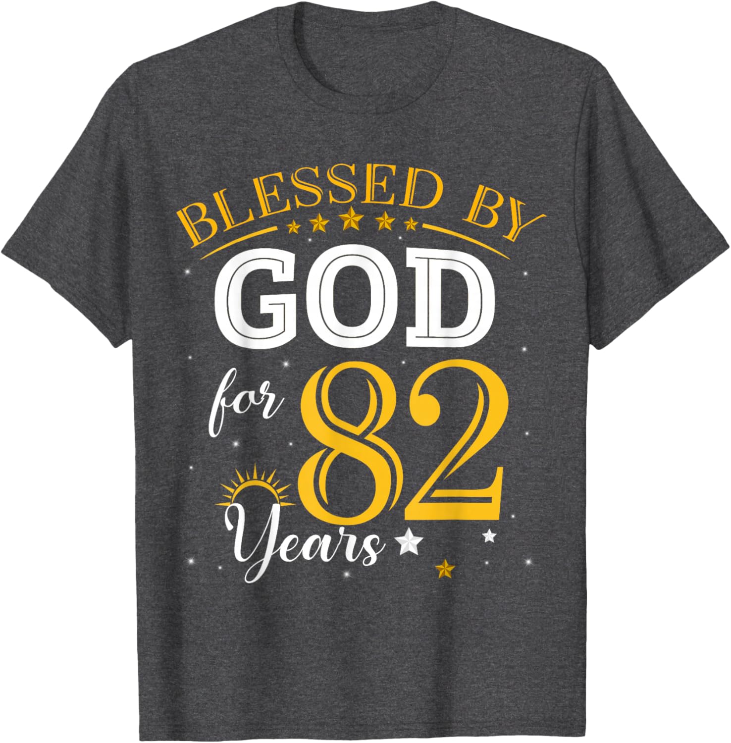 Vintage Blessed by God T-Shirt for 82nd Birthday Celebration Girl - 10