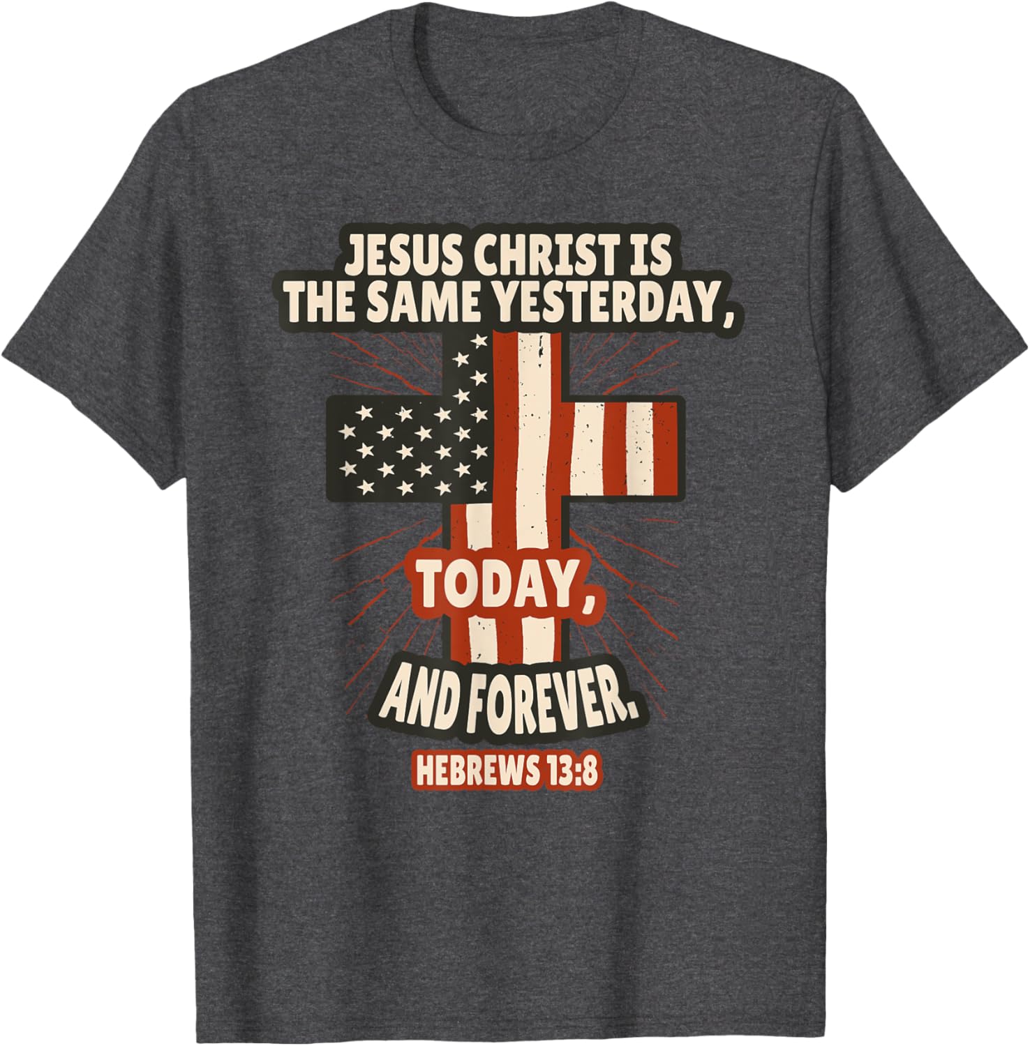 Hebrews 13:8 Inspirational Bible Verse T-Shirt for Faith-Filled Style - 26