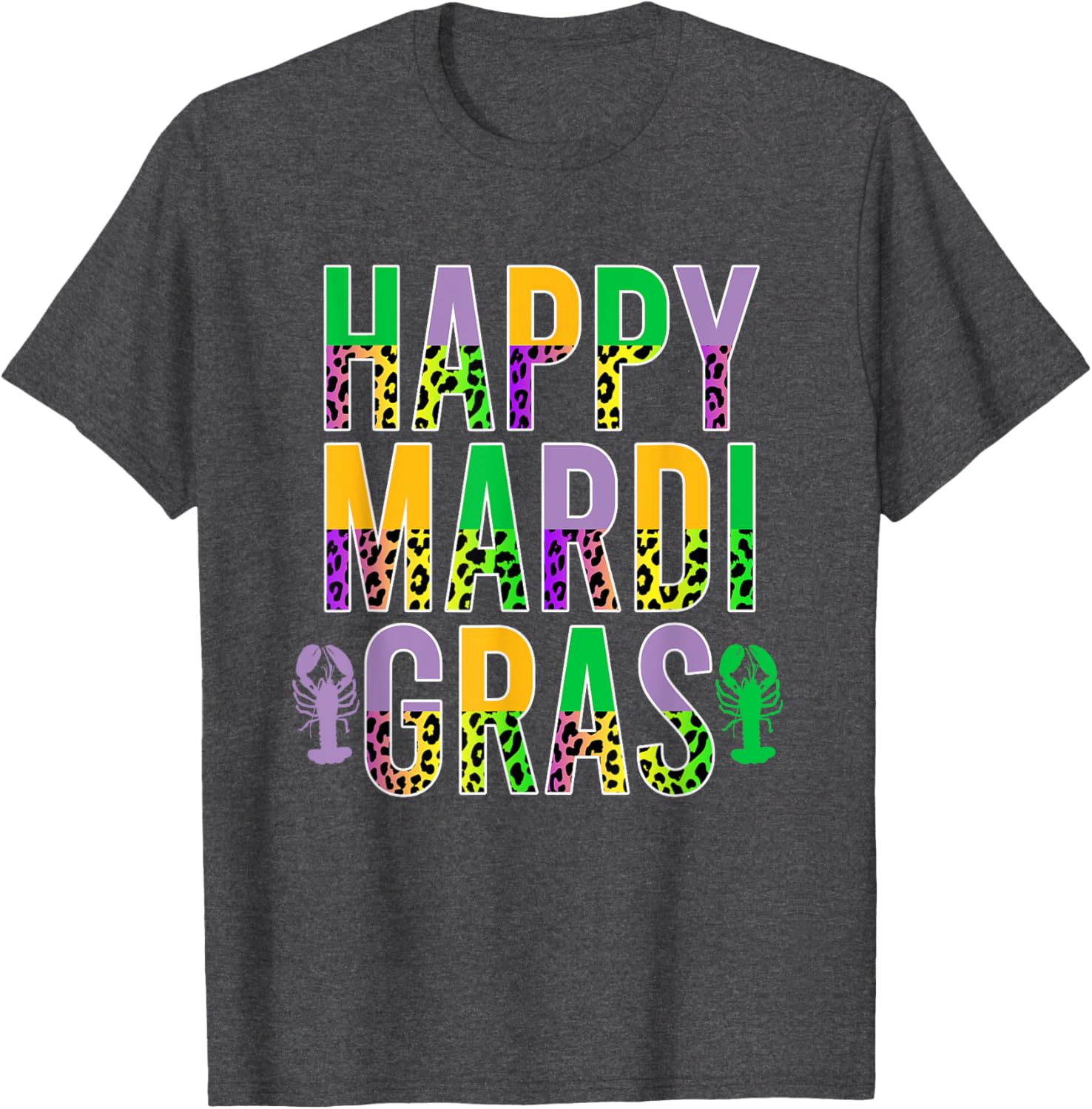 Happy Mardi Gras Leopard Print Crawfish T-Shirt for Men Women Kids - 18