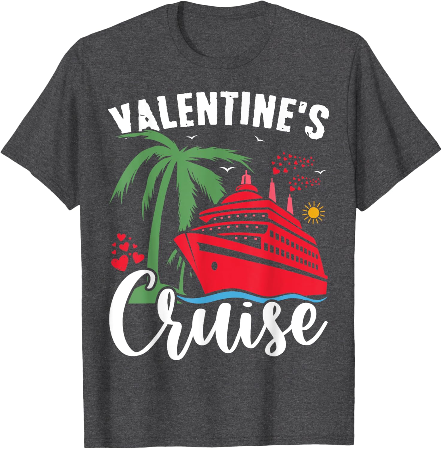 Matching Couples Valentine's Day Cruise T-Shirts for Men and Women - 2
