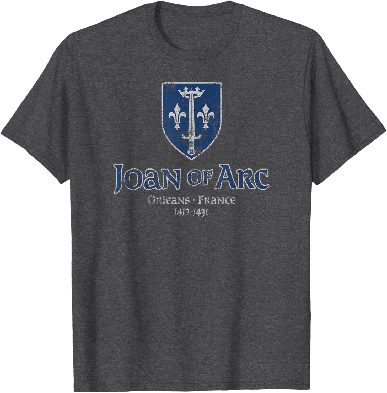 Distressed Joan of Arc Crest Orleans T-Shirt for History Lovers - 15