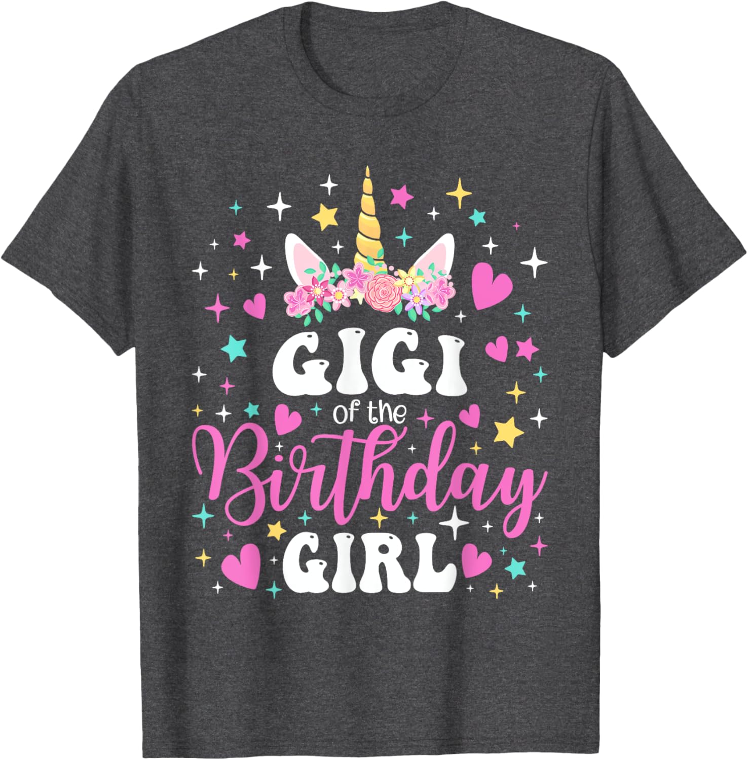Unicorn Gigi Birthday Girl Family Matching Party Tee for Kids and Adults - 16