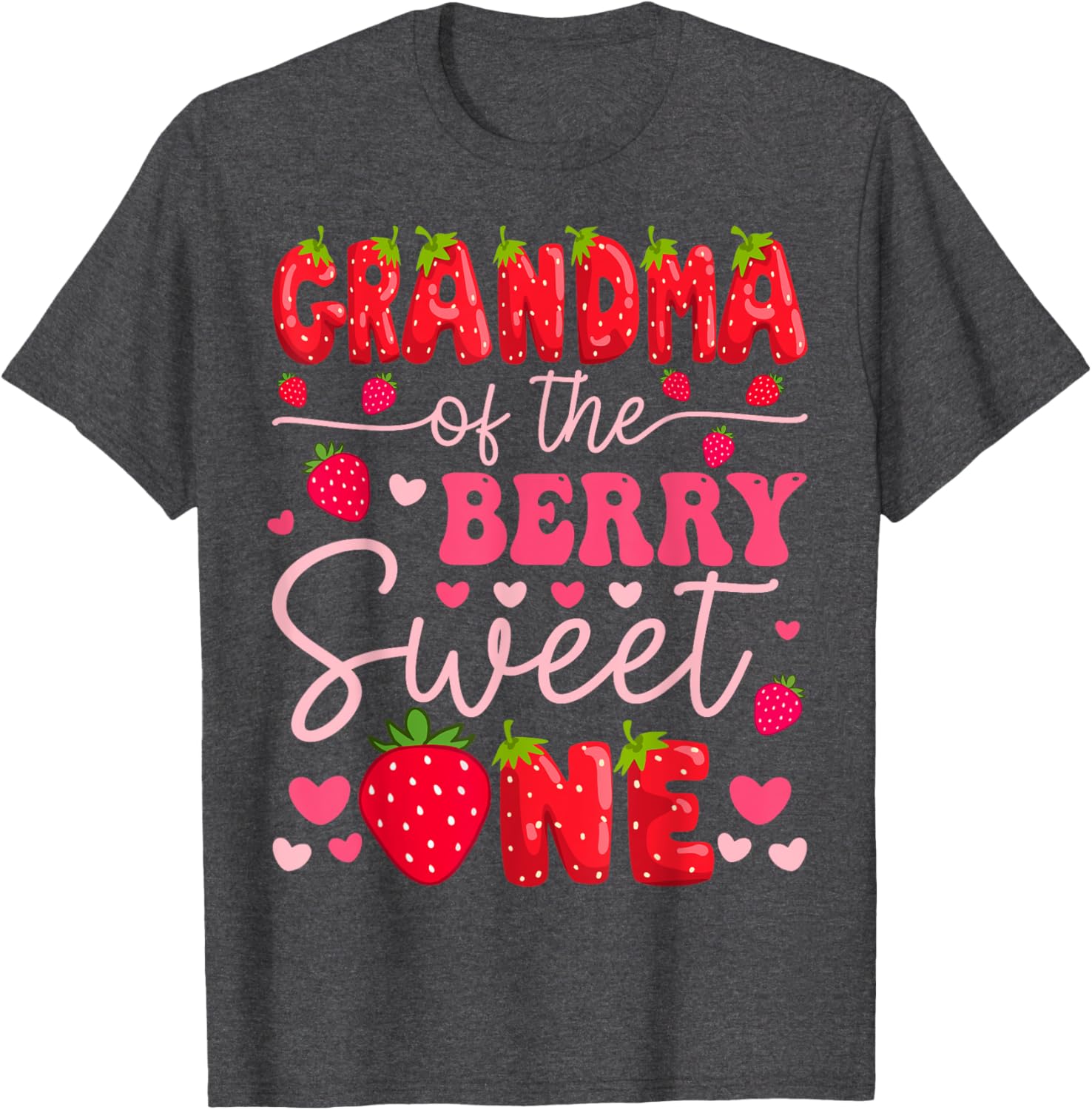 Grandma Of The Berry Sweet One Strawberry 1st Birthday Girl T-Shirt - 8