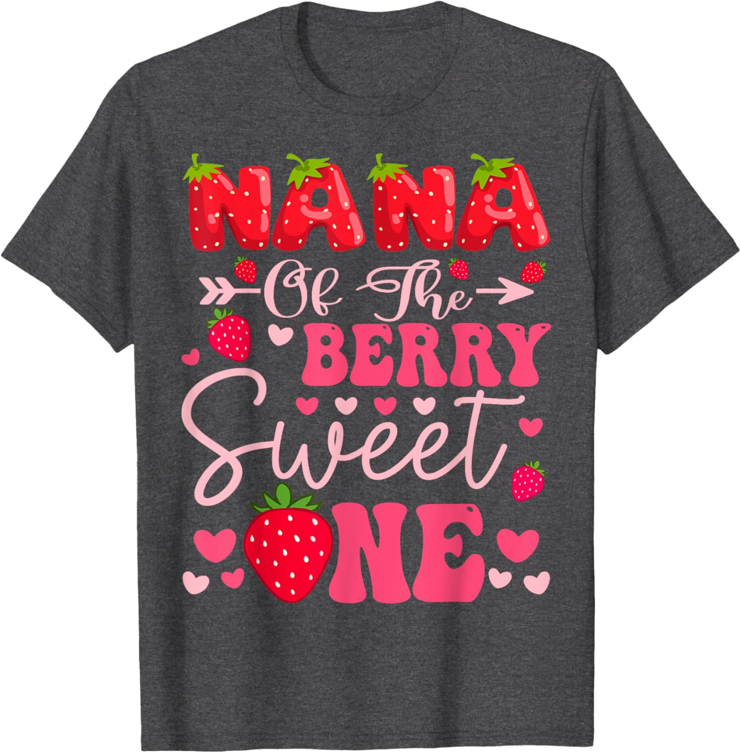 Nana of the Berry Sweet One Strawberry Birthday Girl T-Shirt - 2