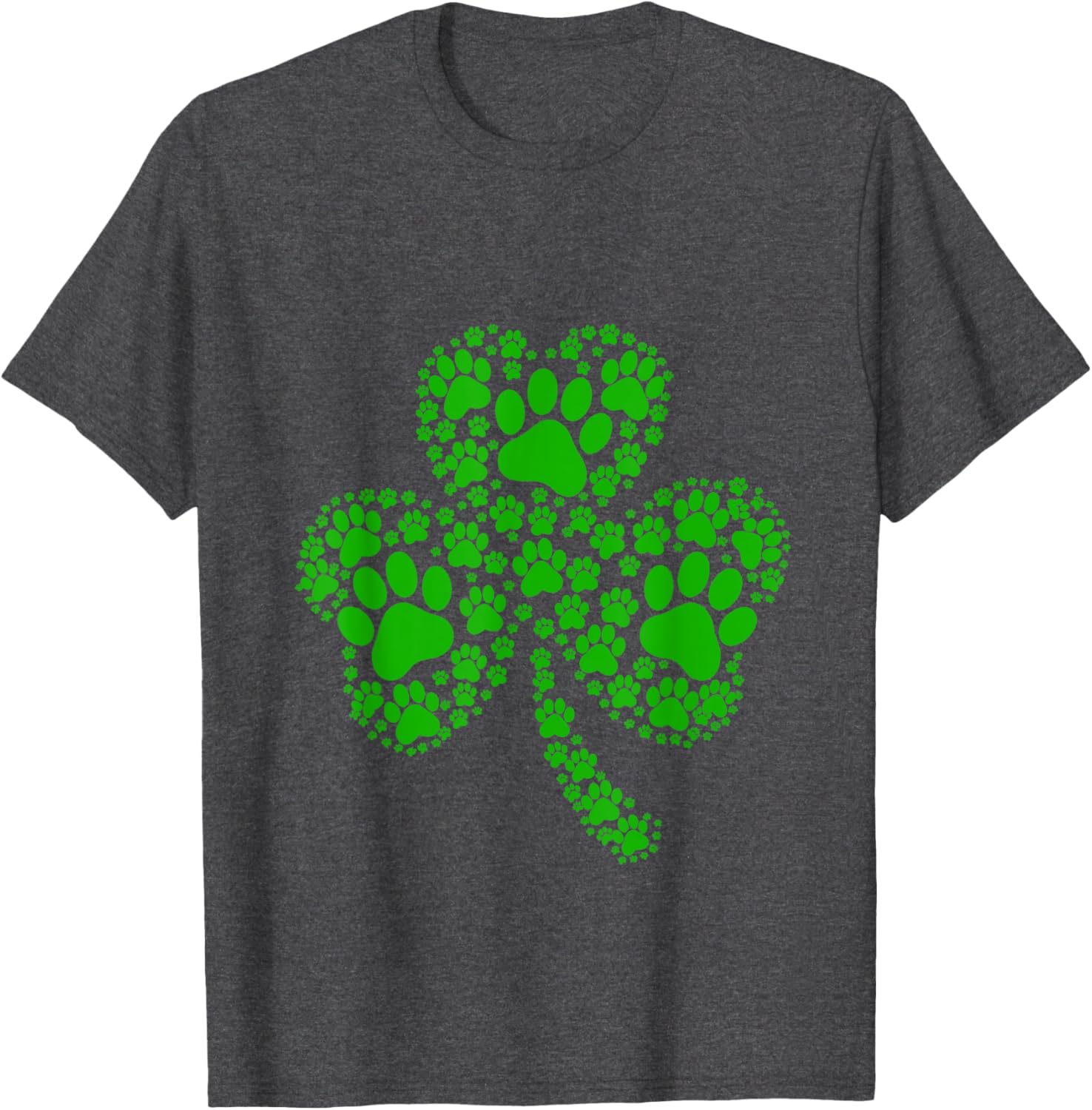Irish Dog Lover T-Shirt with Shamrock and Paw Print for St Patricks Day - 16