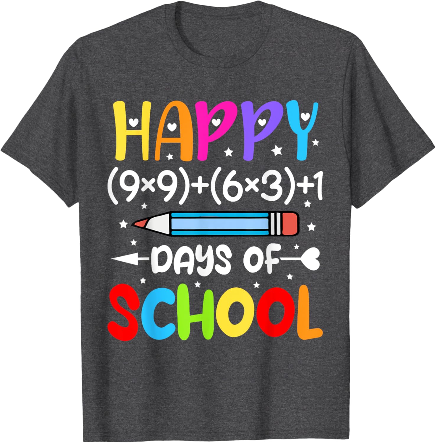 Happy 100th Day of School T-Shirt for Kids Fun Math Teacher Gift - 17