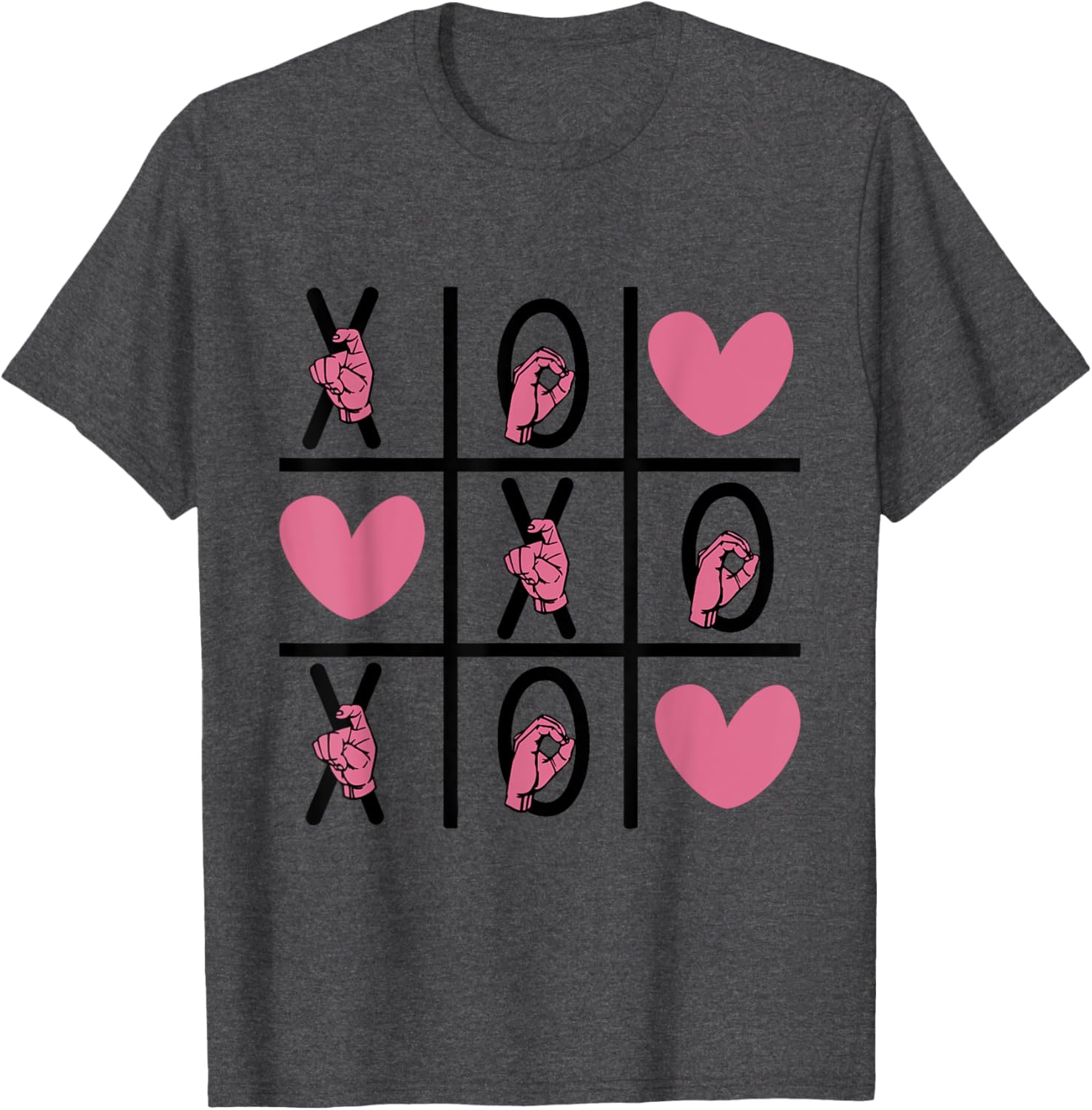 ASL Love Hand Sign Valentine's Day T-Shirt for Deaf Community XOXO - 8