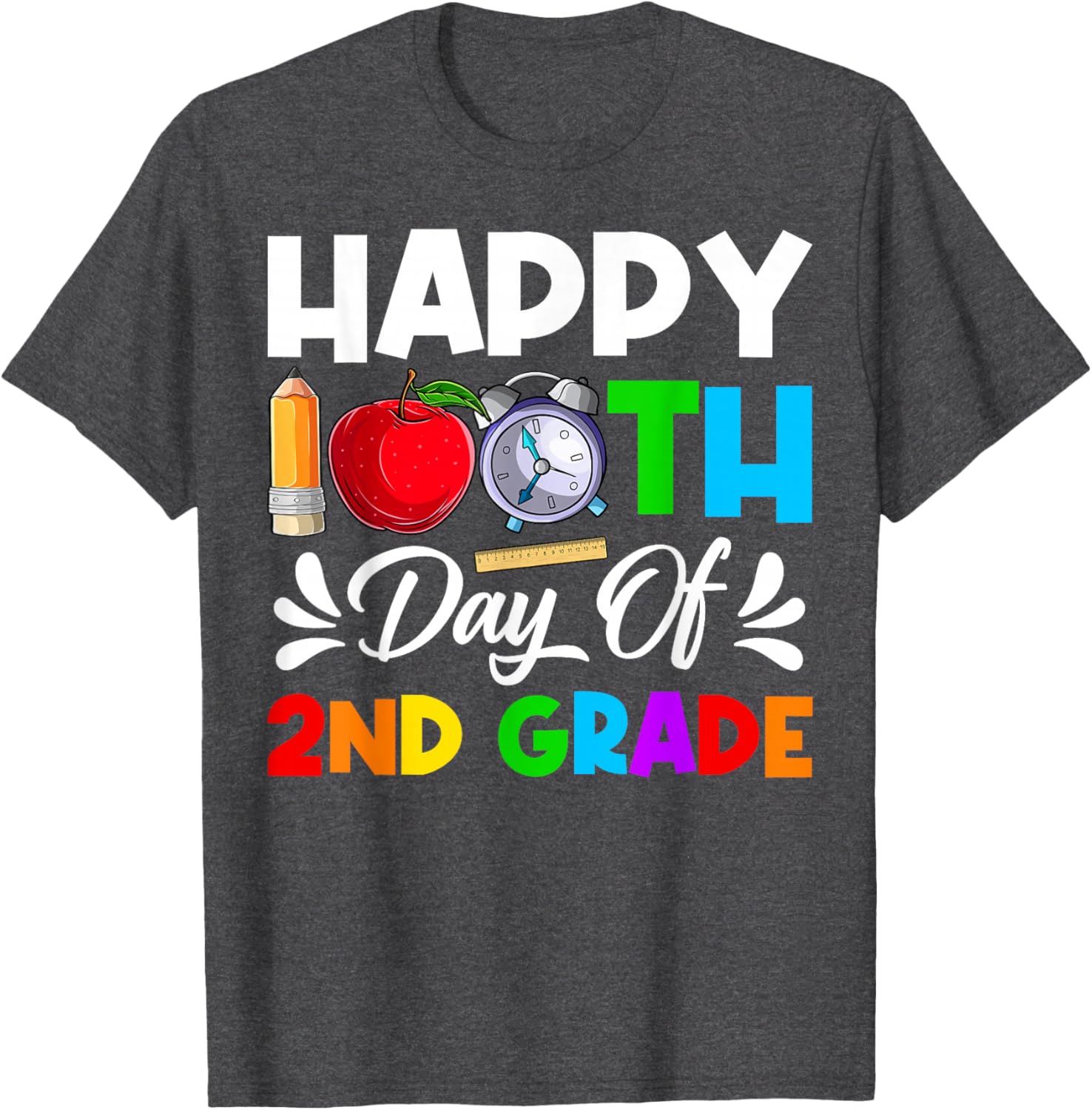 Happy 100th Day 2nd Grade T-Shirt for Boys and Girls, 100 Days Smarter - 8