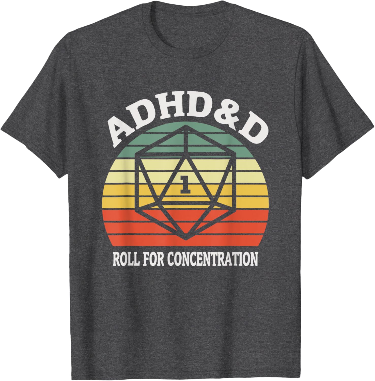 Funny ADHD&D Roll For Concentration Gamer T-Shirt for Tabletop Enthusiasts - 3