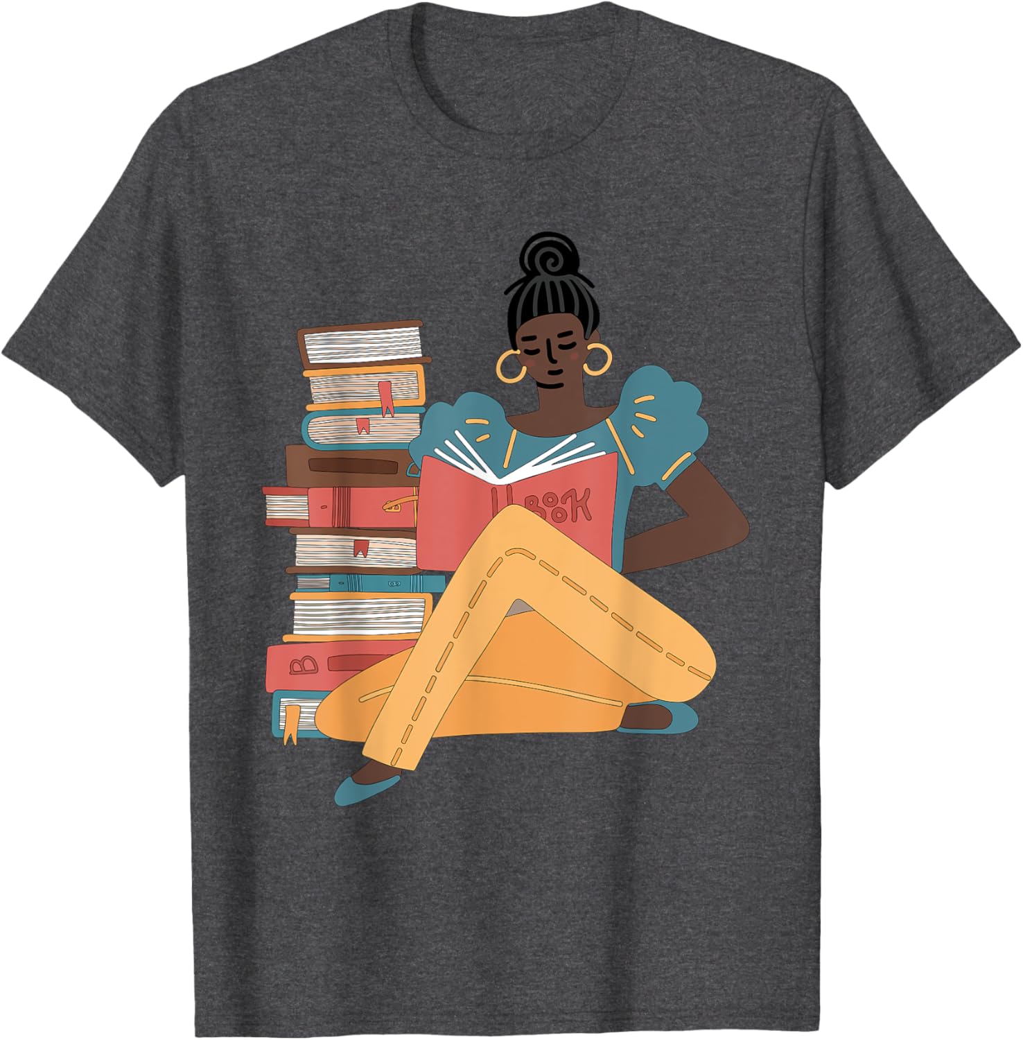 Black Brown Girls Read Books T-Shirt for Bookish Afro American Librarians - 3